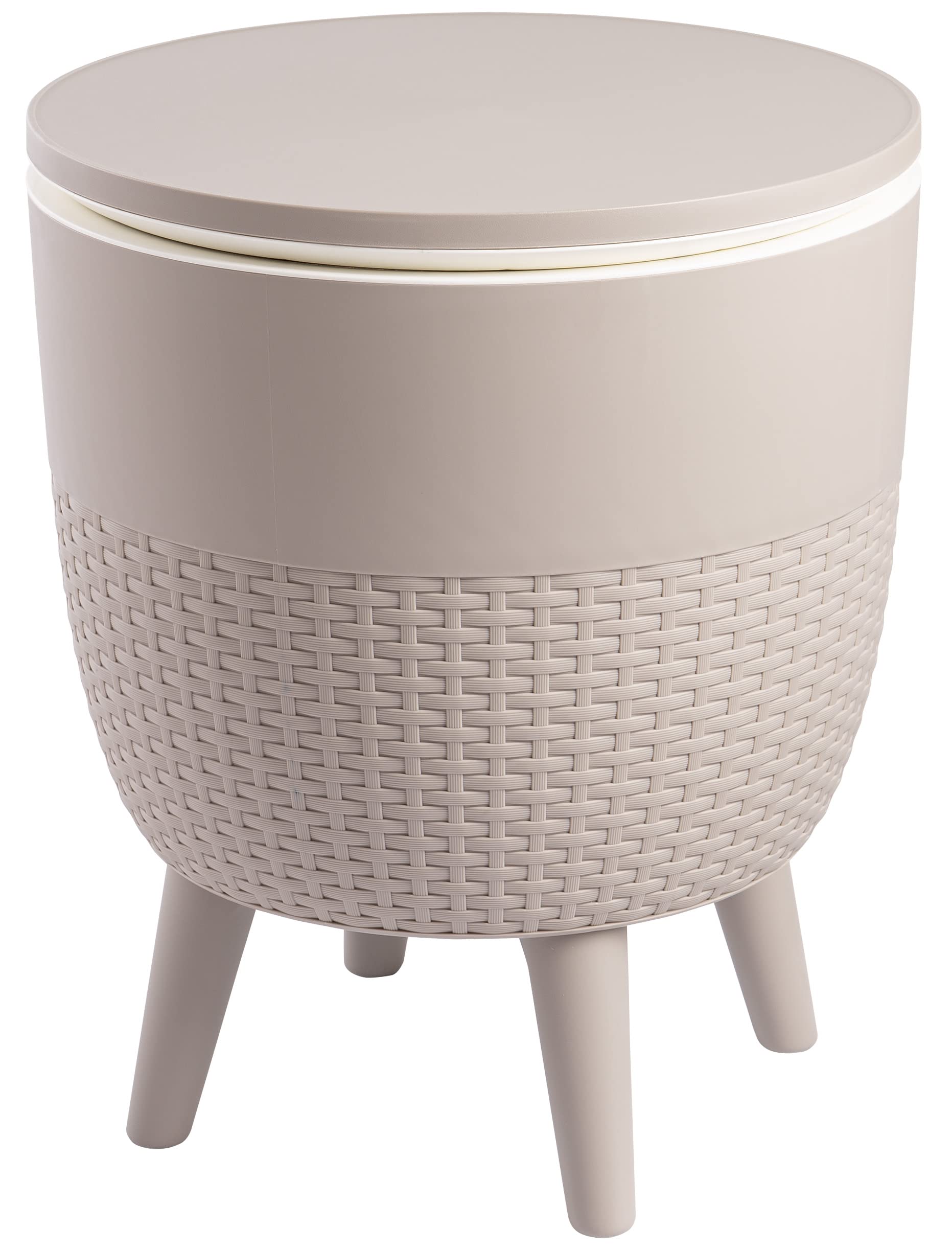 Lagoon Cancún 3-in-1 Outdoor Cooler Bar Cocktail Coffee Patio Table - Gray | Perfect for Backyard BBQs, Poolside Parties & Outdoor Entertaining