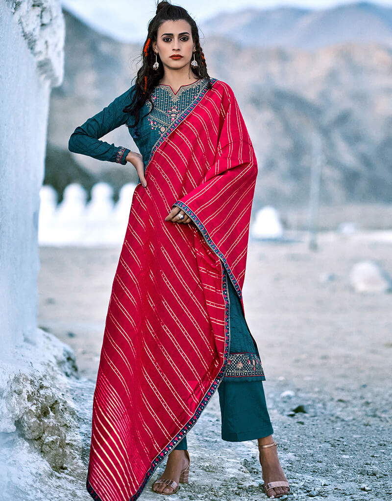 Elegant Blue Chinon Sequins Palazzo Salwar Suit for Women | Indian Ethnic Party Wear | Perfect for Weddings, Festivals & Special Occasions