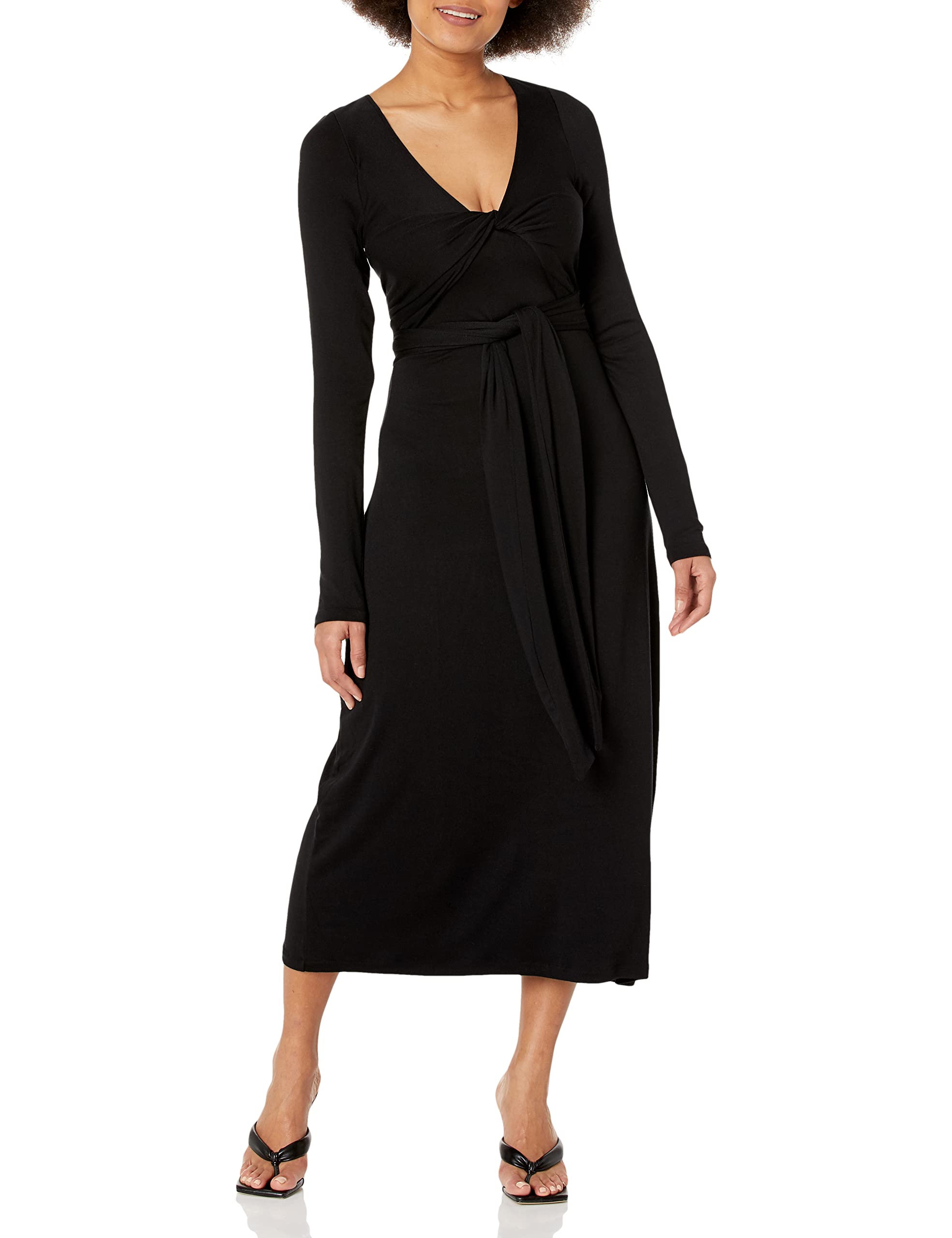 Vince Women's Long Sleeve Wrap Dress - Elegant V-Neck Flowy Midi Dress for Work, Date Night & Special Occasions | Plus Size Options Available