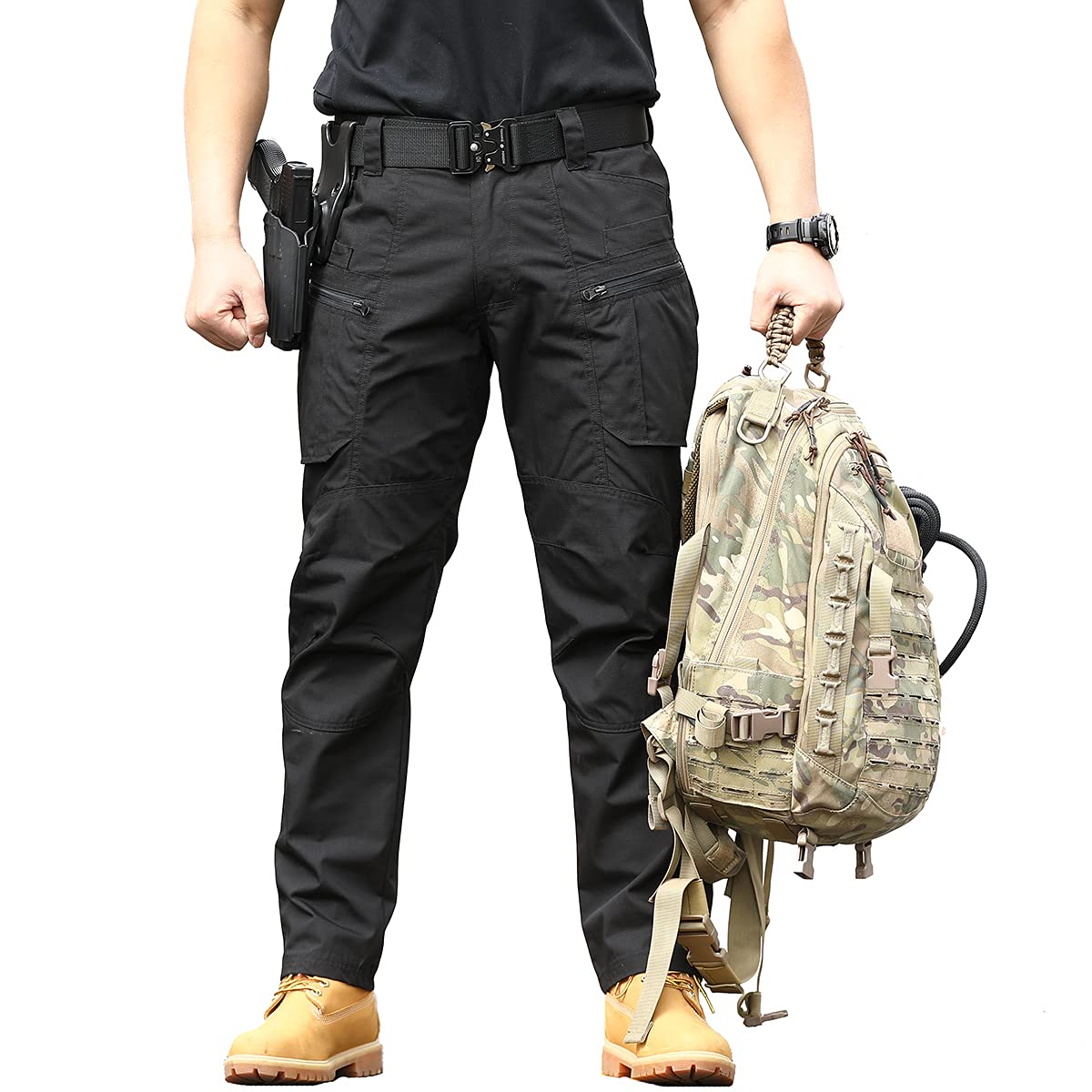 NAVEKULL Men's Tactical Hiking Pants - Ripstop Military Cargo Pants Lightweight Quick-Dry Outdoor Work Trousers for Camping, Hiking & Adventure Activities
