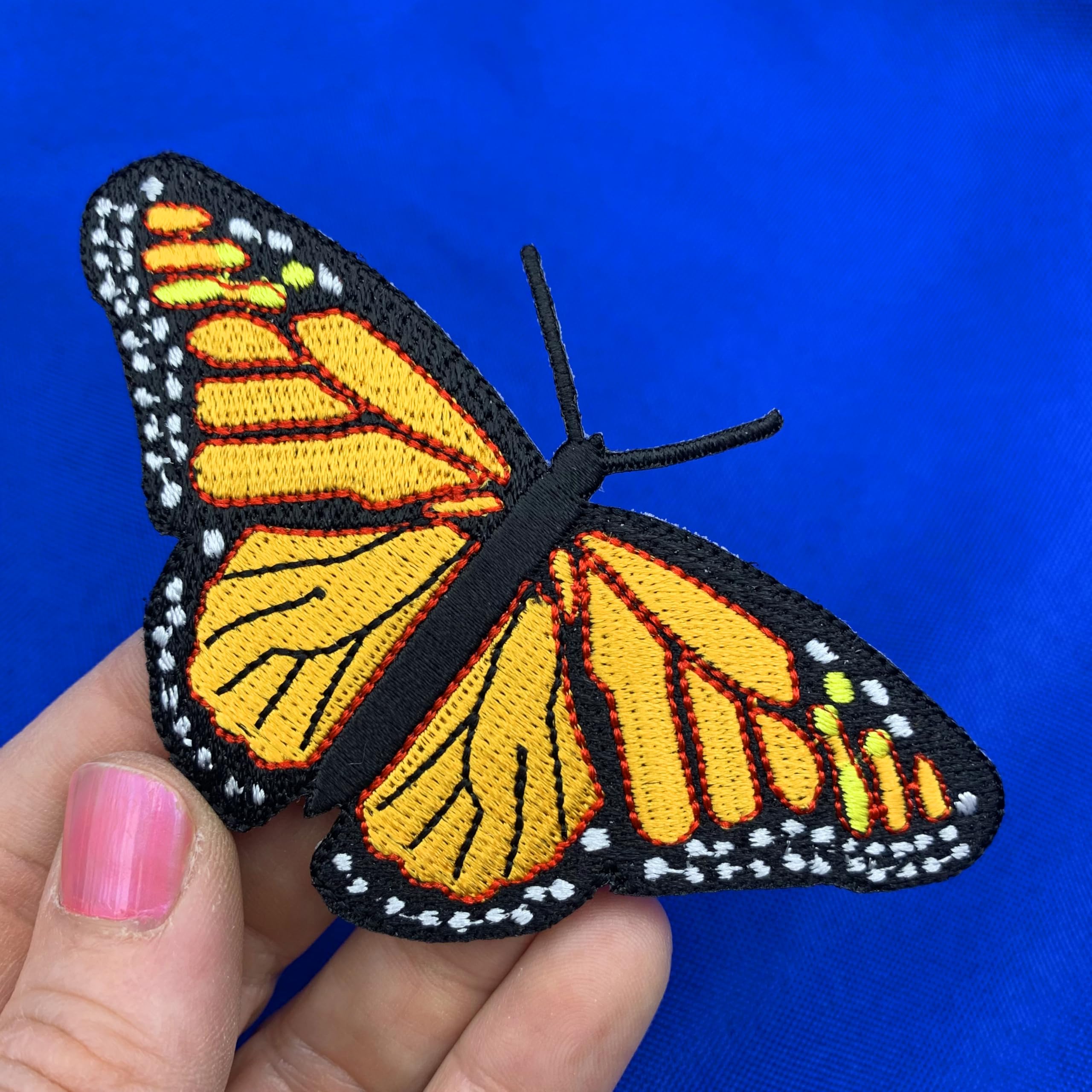 Monarch Butterfly Iron-On Patch - Vibrant Embroidered Insect Emblem Applique for Jackets, Bags & DIY Crafts | Perfect for Costumes, Fashion & Home Decor