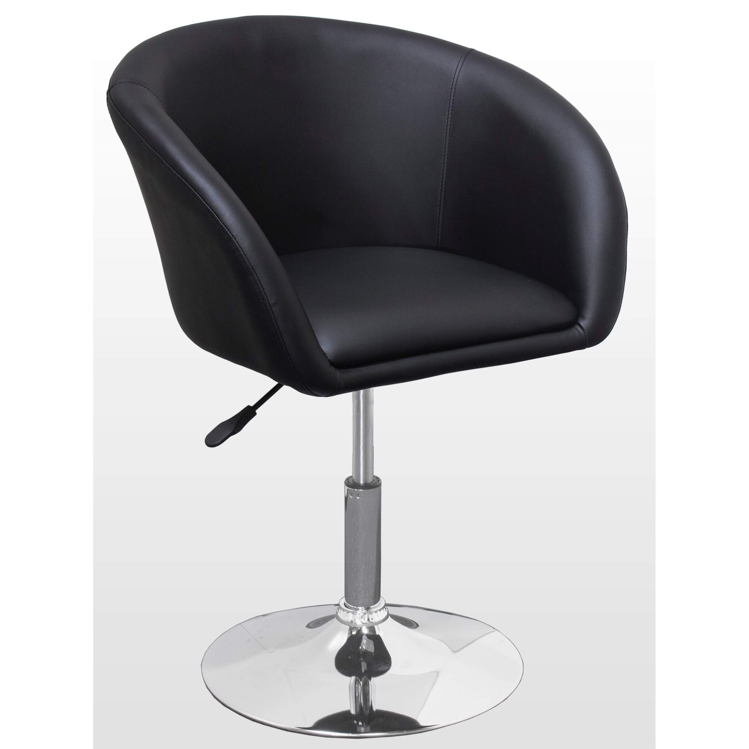 Best Adjustable Swivel Faux Leather Coffee Chair - Modern Gray Accent Chair for Living Room, Office & Reading Nook - Comfortable Lounge Chair with 360° Rotation