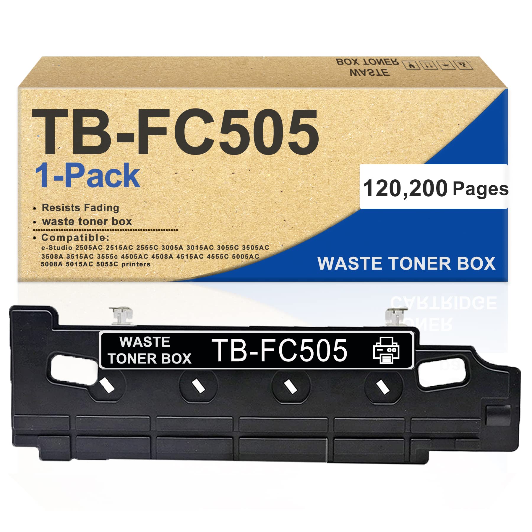 Original Waste Toner Box TBFC505 Replacement - Compatible with Toshiba e-Studio 2505AC 2515AC 2555C 3005A 3015AC 3055C 3505AC 3508A 3515AC 3555C Printers - 1 Pack - Perfect for Office & Home Printing Needs