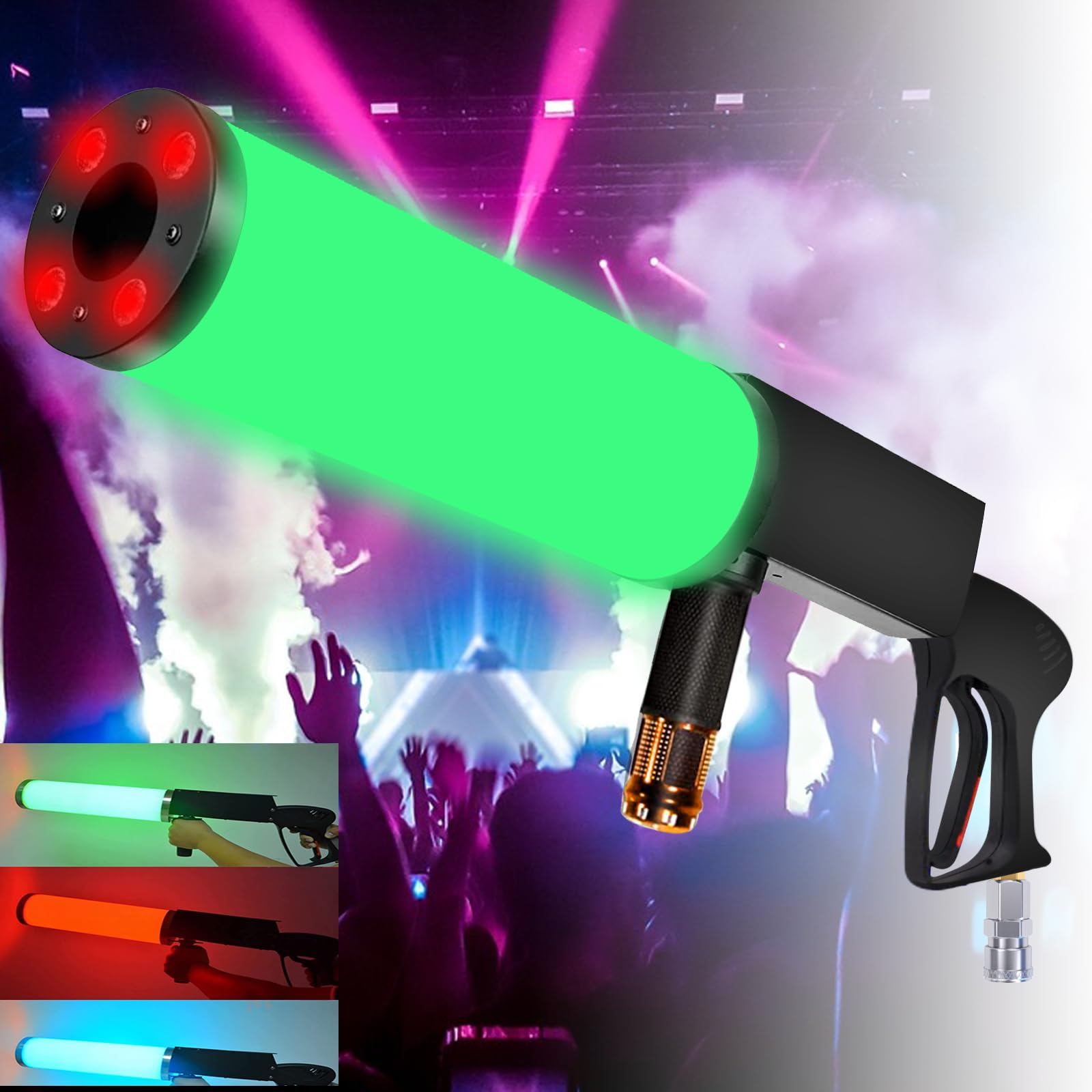 Portable CO2 Handheld Fog Machine with 7 Color LED Lights - Perfect for Halloween Parties, Weddings, Stage Performances & Christmas Decorations | Indoor/Outdoor Special Effects for DJ Shows, Concerts & Events