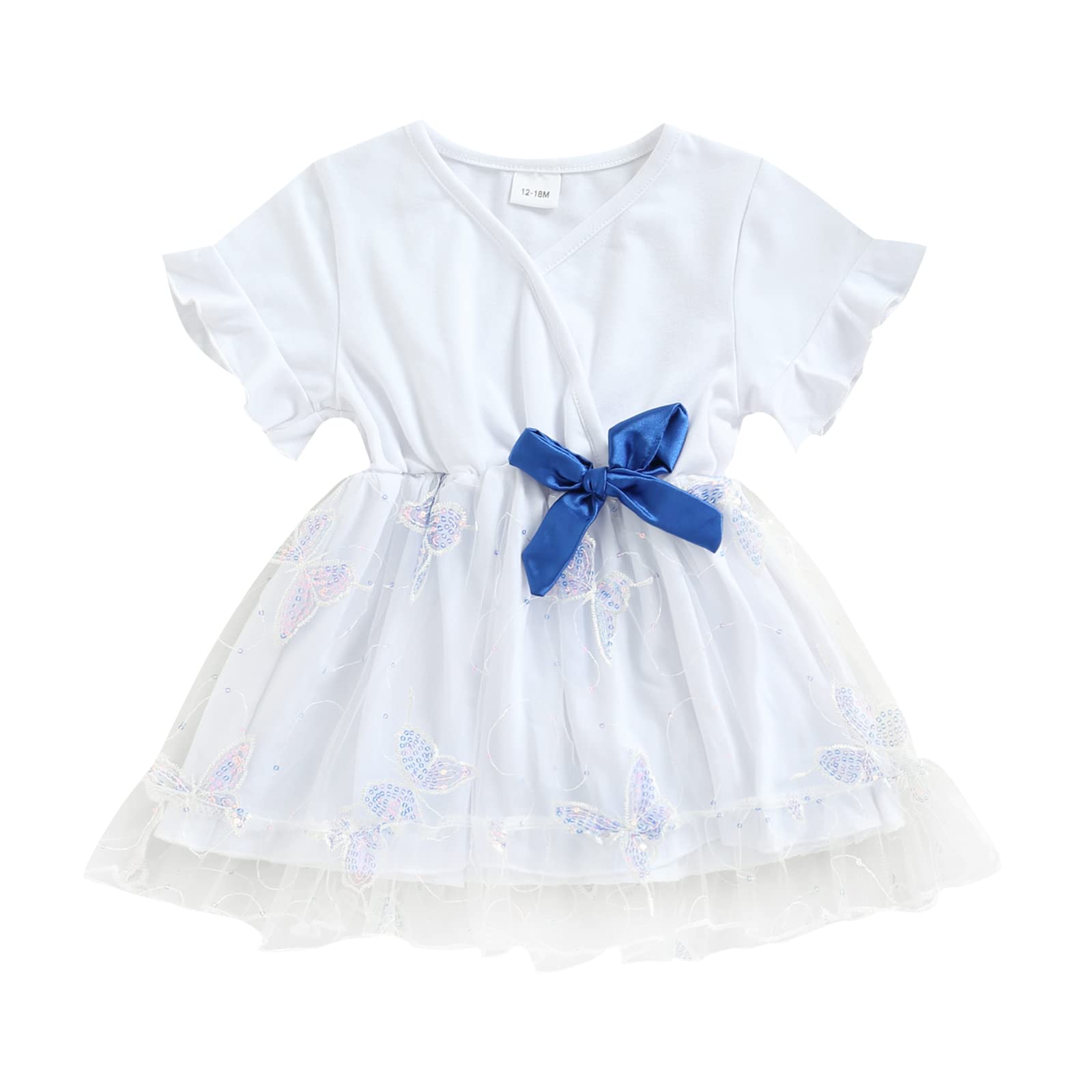 Baby Girl Birthday Dress - Short Sleeve Lace Tulle Princess Party Pageant Butterfly Dress for Summer | Perfect for 1st Birthday, Photoshoot, Pageant & Special Occasions