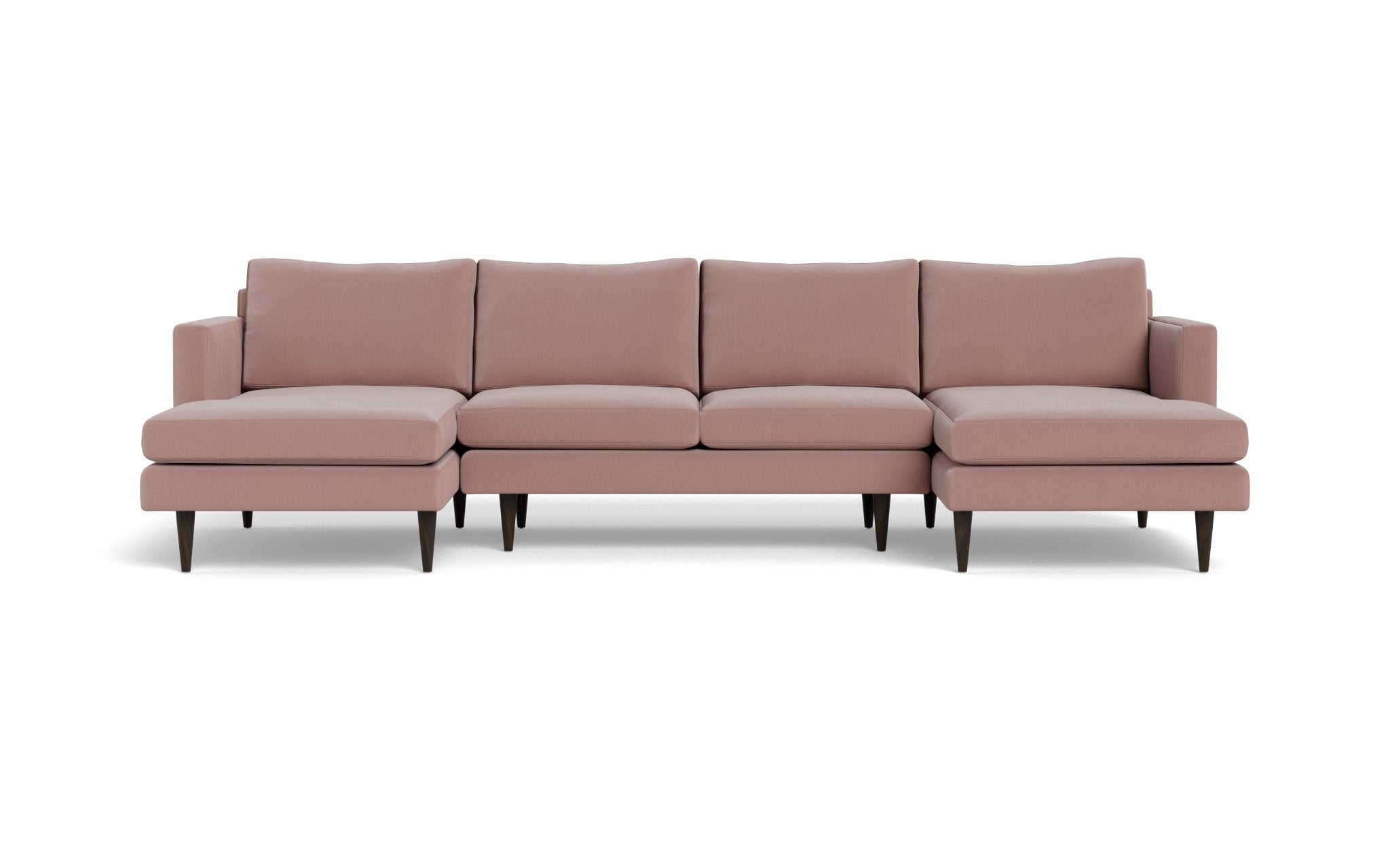 Wallace 126 Modern U-Shaped Sectional Sofa - Untufted Double Chaise Lounge for Living Room, Family Room & Home Theater - Comfortable Contemporary L-Shaped Couch with Chaise
