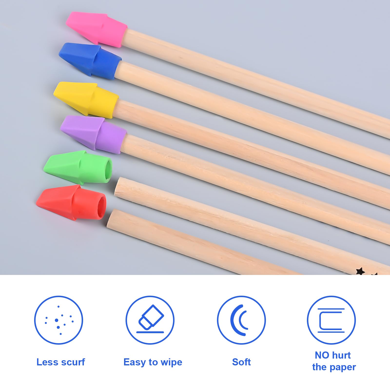 130 Pencil Eraser Caps - School & Office Supplies for Teachers & Students