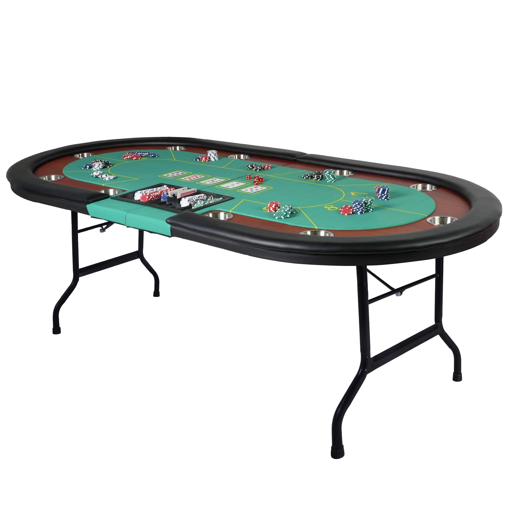 Premium 10-Player Folding Poker Table - 84