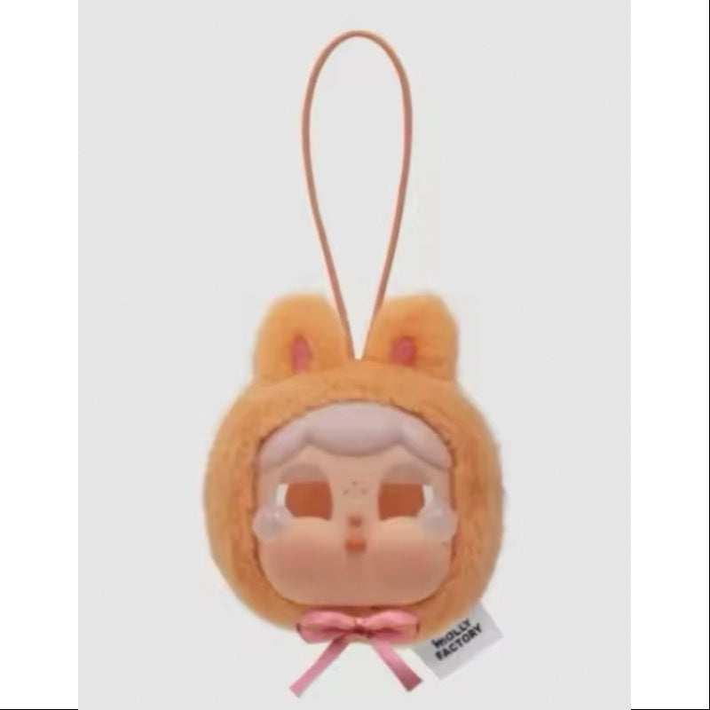 Crybaby Cringe Blob Vinyl Face Plush Pendant - Kawaii Bunny Orange Keychain for Backpacks & Gift Giving