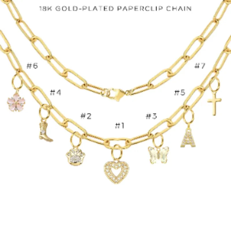 Elegant Charm Necklace with Assorted Charms - Perfect for Gifts, Parties & Everyday Wear | $58.00