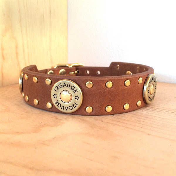 Premium Outlaw Leather Dog Collar - Handmade Genuine Leather Pet Collar with Heavy Duty Buckle for Medium & Large Dogs - Perfect for Training, Walking & Outdoor Adventures