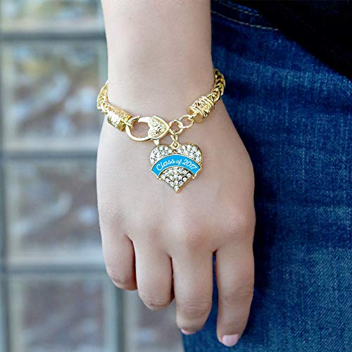 Inspired Silver - 14K Gold Plated Heart Charm Bracelet with Cubic Zirconia | Elegant Dainty Jewelry for Women | Perfect Gift for Valentine's Day, Anniversary & Special Occasions