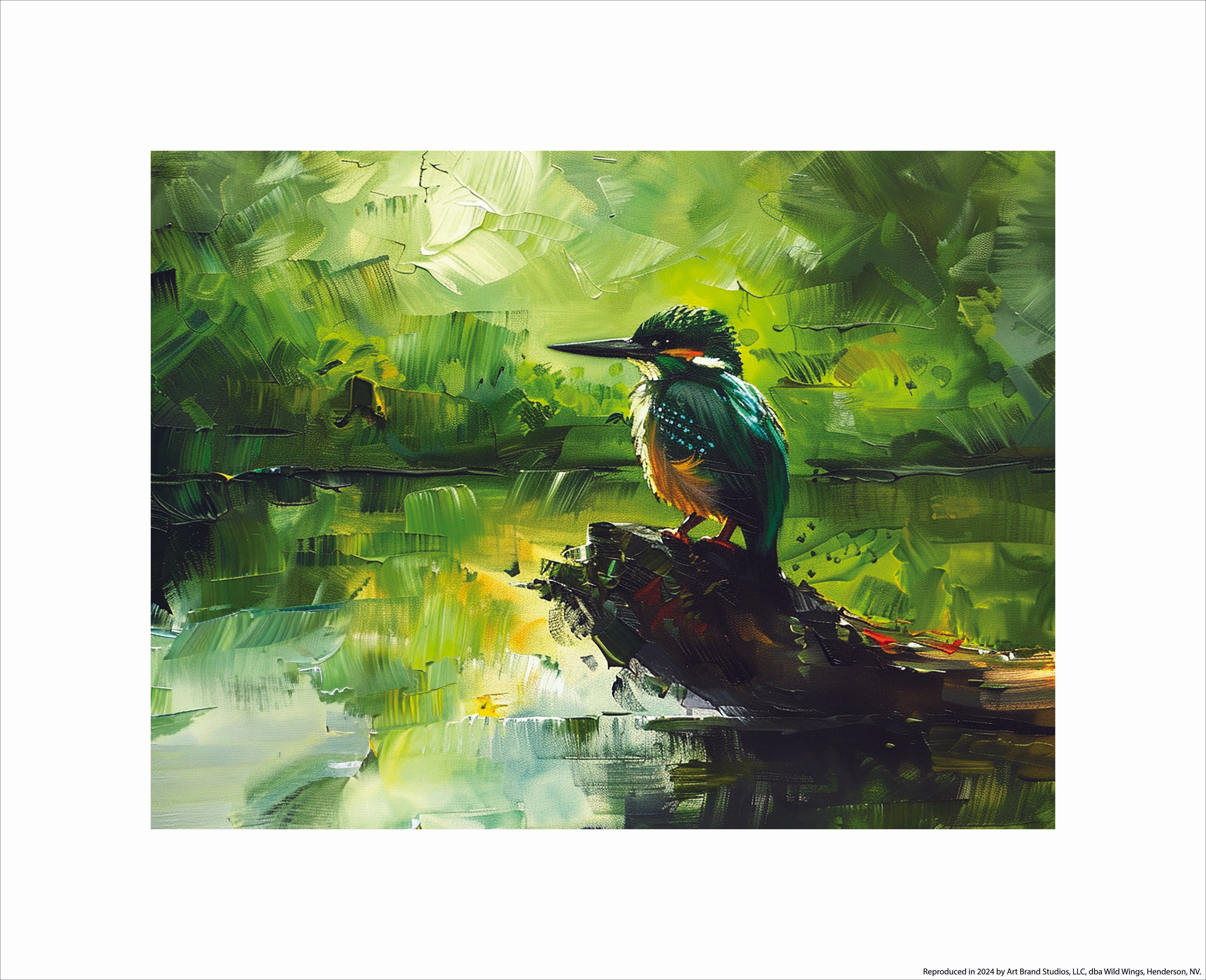 Emerald Sentinel Green Kingfisher Art Prints - Vibrant Nature Wall Decor for Living Room, Bedroom & Office