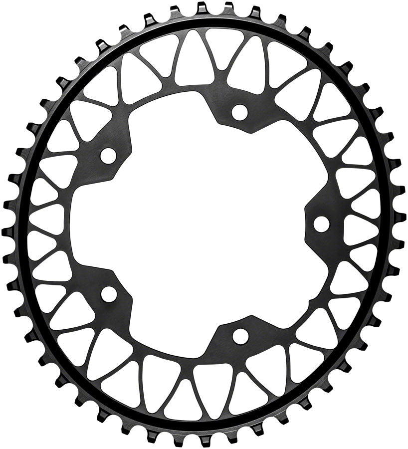 AbsoluteBLACK 46T Oval Gravel Chainring - Narrow Wide Design, 110 BCD, 5-Bolt Alloy Black for Enhanced Traction & Smooth Shifting | Perfect for Gravel Biking, Off-Road Adventures & Cyclocross Racing