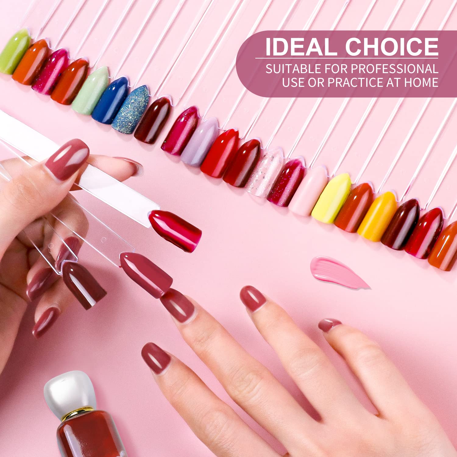 100PCS Clear Fake Nail Tips for Nail Art Practice - Transposable Nail Display Sticks for Gel Polish Application, DIY Manicure & Nail Salon Training - Perfect for Beginners, Professionals & Nail Art Enthusiasts