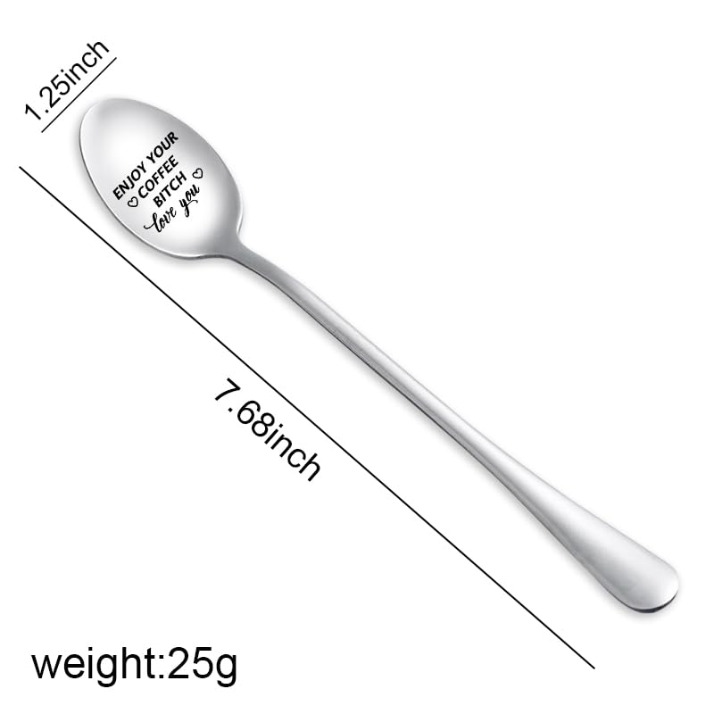 Funny Coffee Spoon Gift for Women - Best Friend Birthday, Christmas, BFF, Teen Girls, Espresso Lover, Cute Friendship Present for Her, Cousin, Sister - Perfect for Coffee Breaks, Office Use, and Home Decor