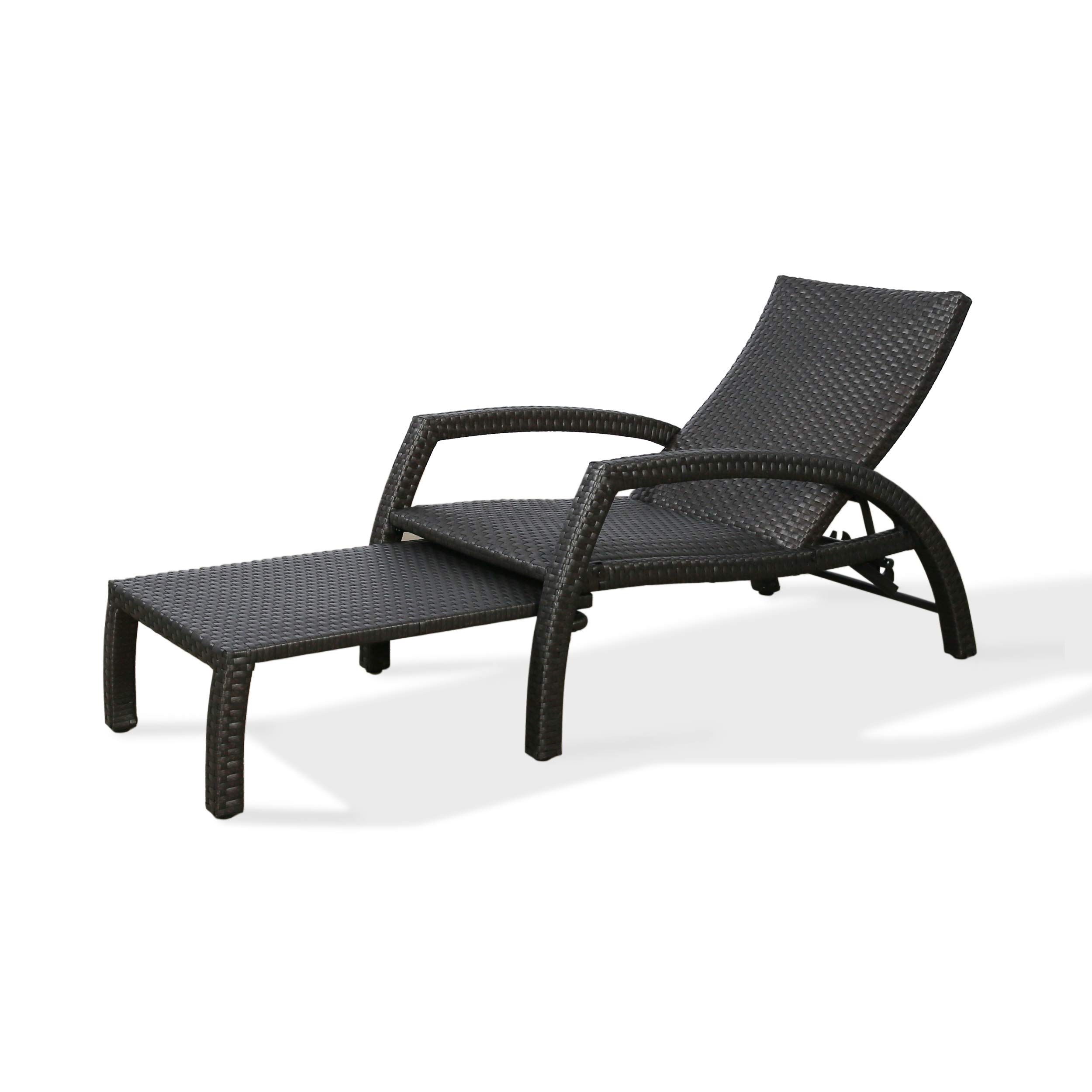 Convertible Adjustable Wicker Chaise Lounge Chair with Quick-Dry Foam - Patio, Poolside & Outdoor Relaxation - Rattan Lounger for Sunbathing & Backyard Comfort