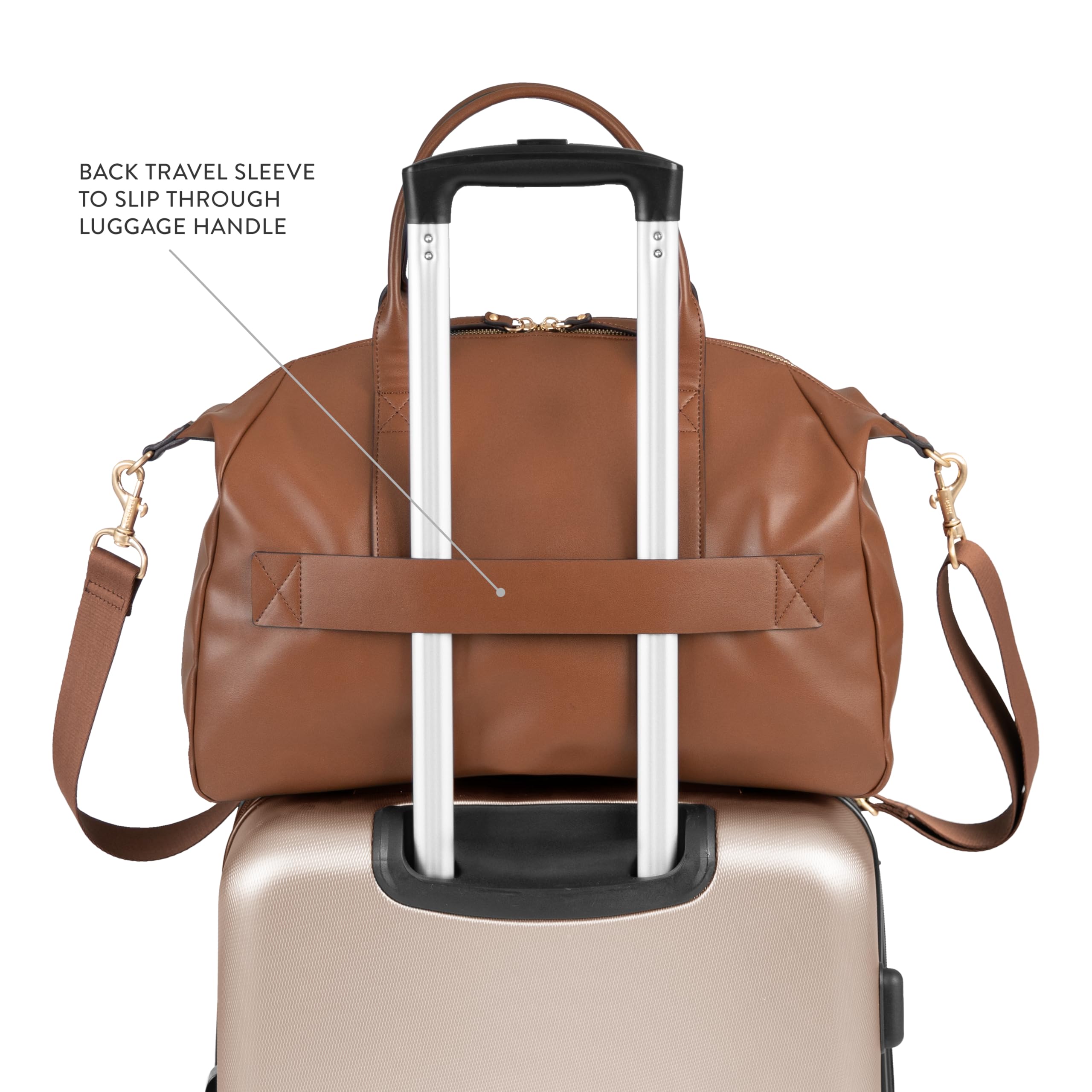 TWELVElittle Peek A Boo Vegan Leather Diaper Bag - Stylish Baby Bag with Wipes Pouch, Stroller Clips & Changing Mat | Perfect for Moms, Travel & On-the-Go Parenting