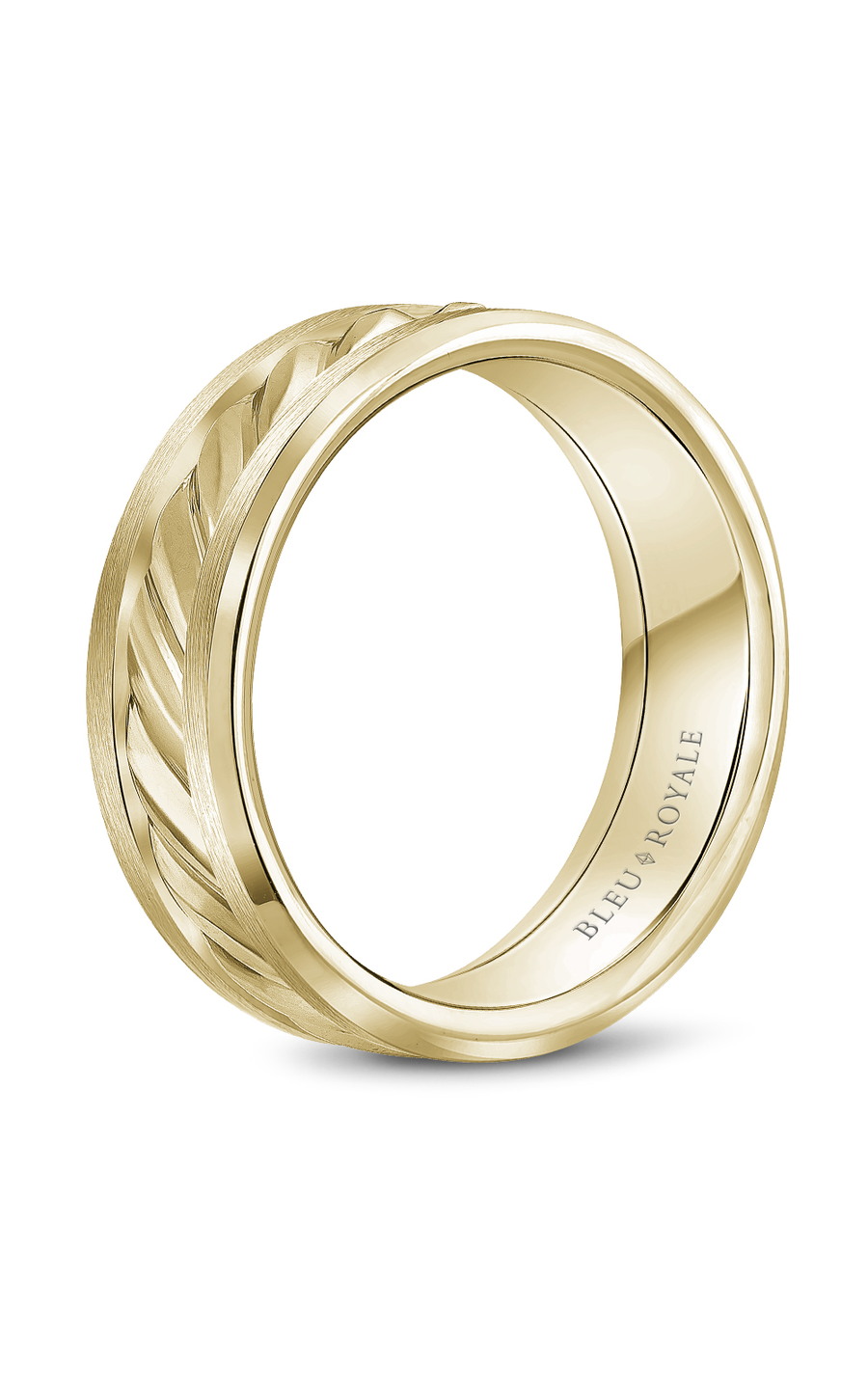 Bleu Royale Men's Wedding Band RYL 060Y75 - 14K Yellow Gold Classic Ring for Groom, Engagement & Anniversary - Perfect for Formal Events & Romantic Occasions