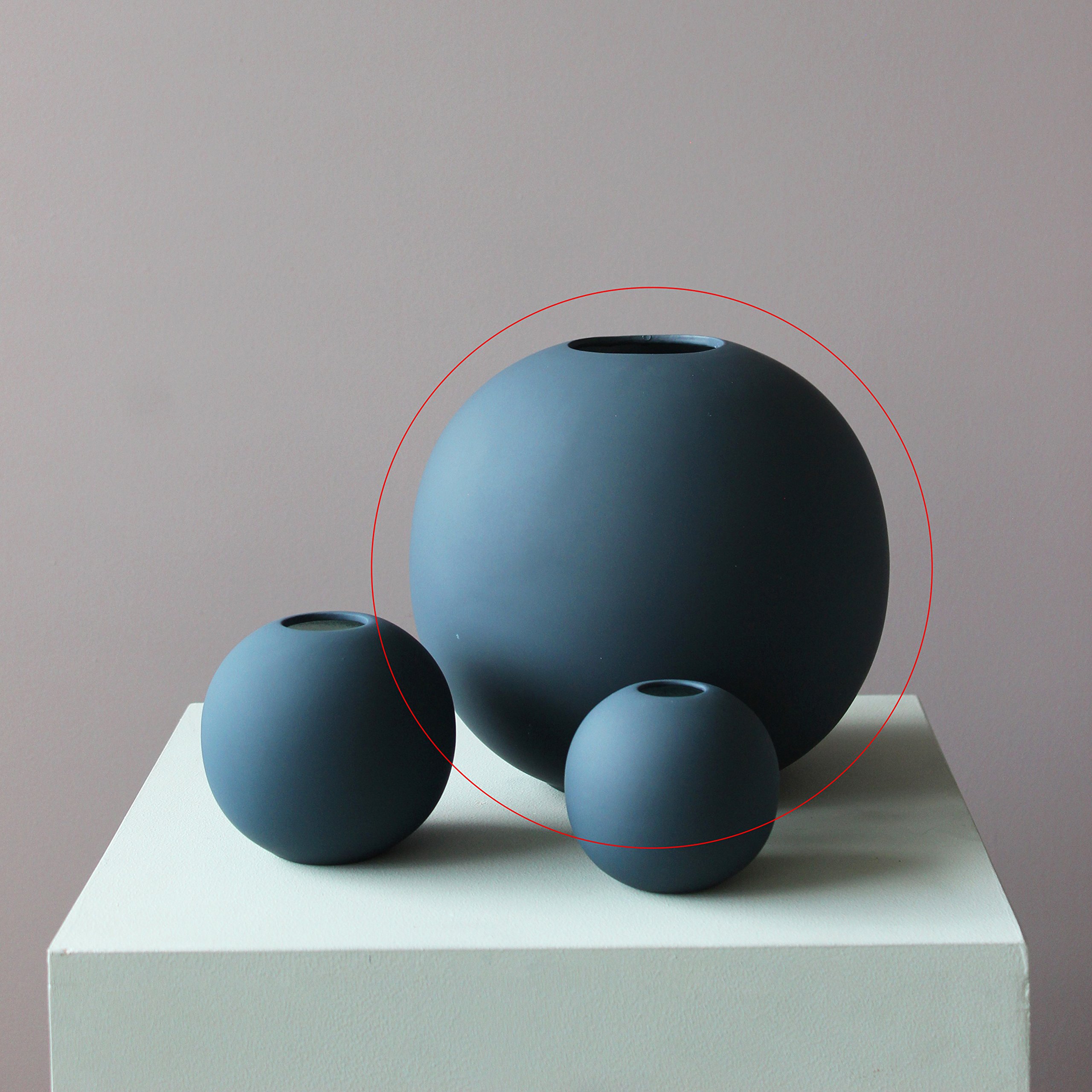20cm Midnight Blue Glass Ball Vase - Elegant Home Decor for Centerpieces, Wedding Decorations & Floral Arrangements
