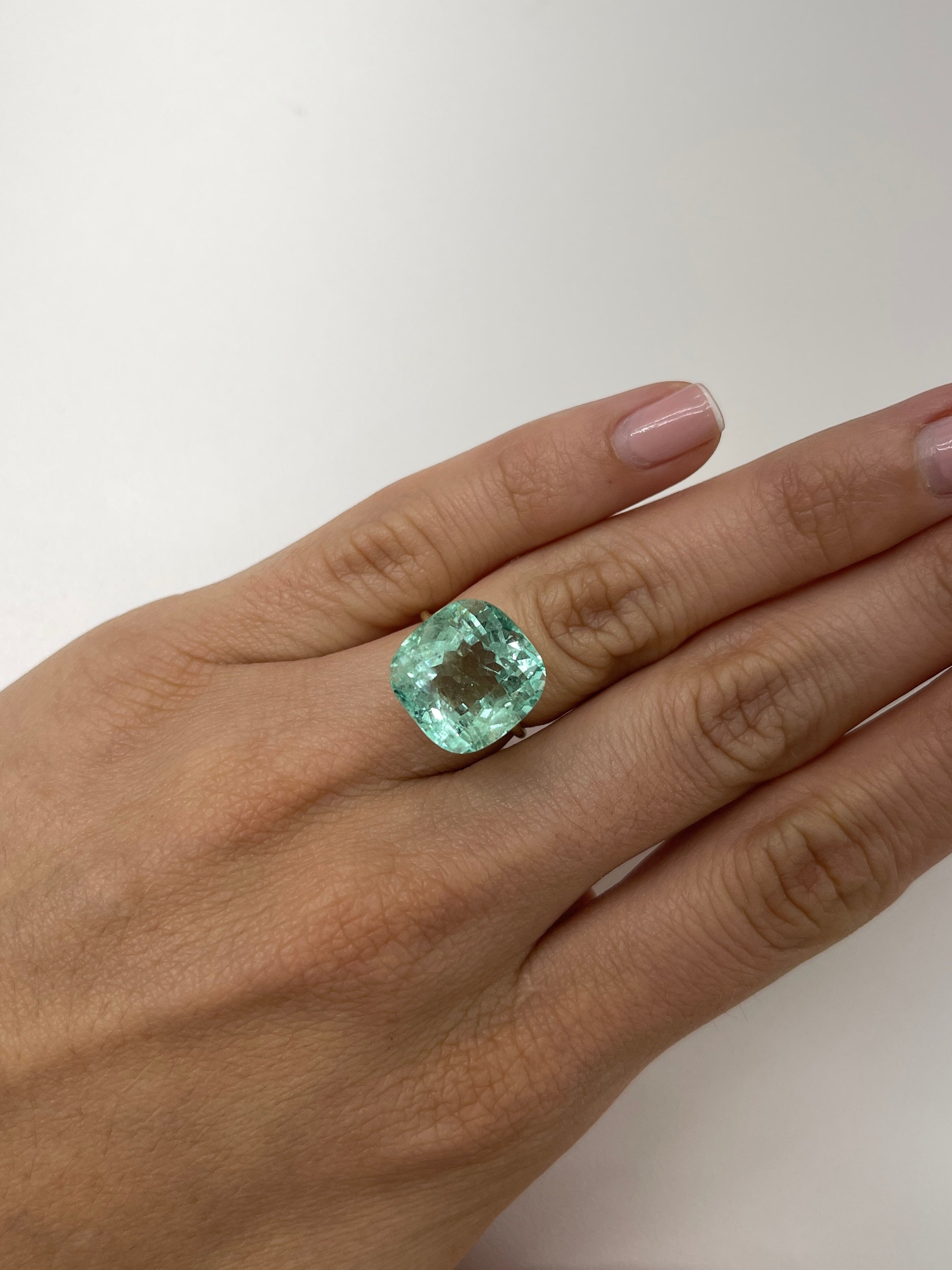 12.86 Carat Natural Colombian Emerald Cushion Cut 14.5x14mm - Luxury Gemstone for Engagement Rings & Fine Jewelry