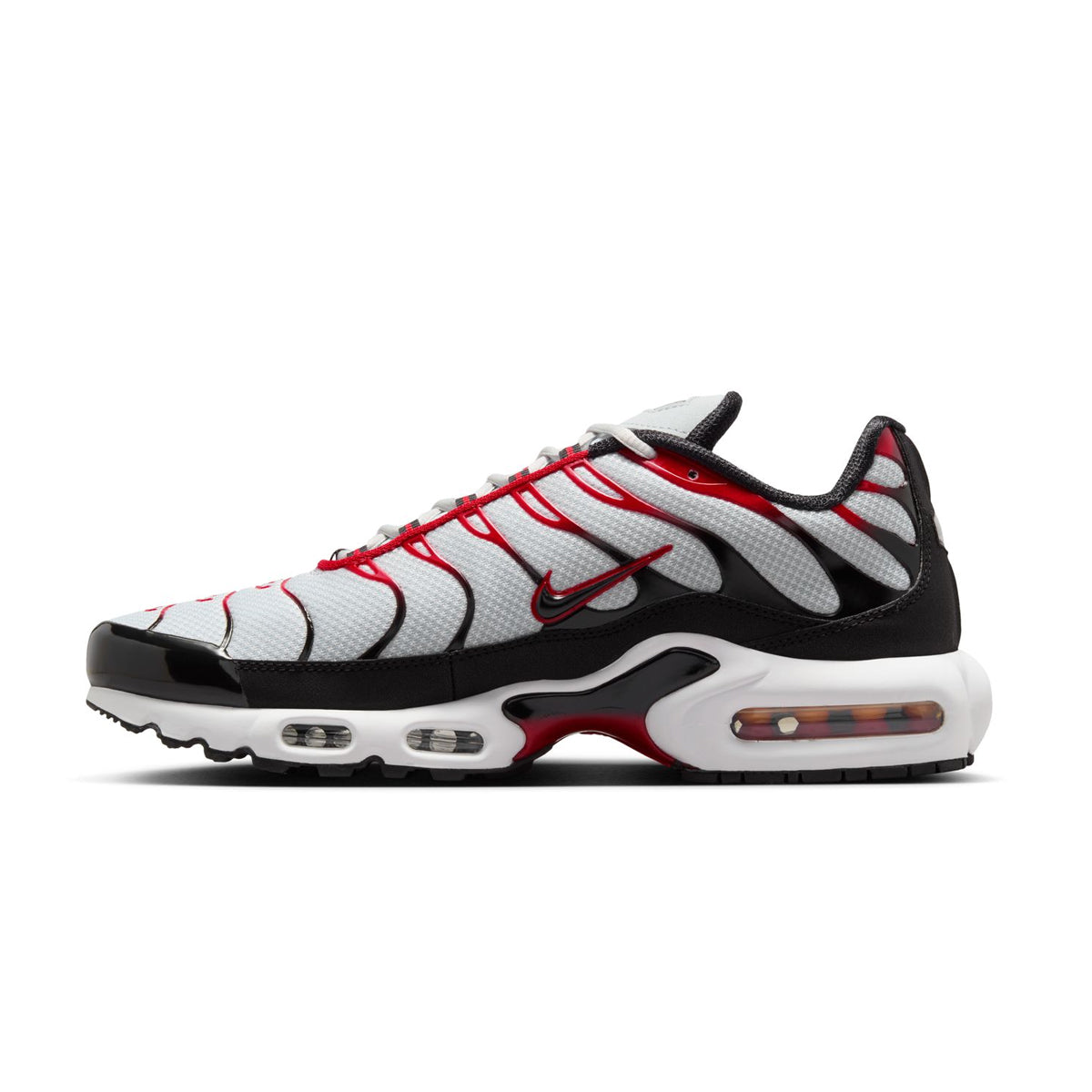 Nike Air Max Plus 'White Black University Red' Running Shoes for Men - Lightweight Cushioned Sneakers for Gym, Jogging & Casual Wear