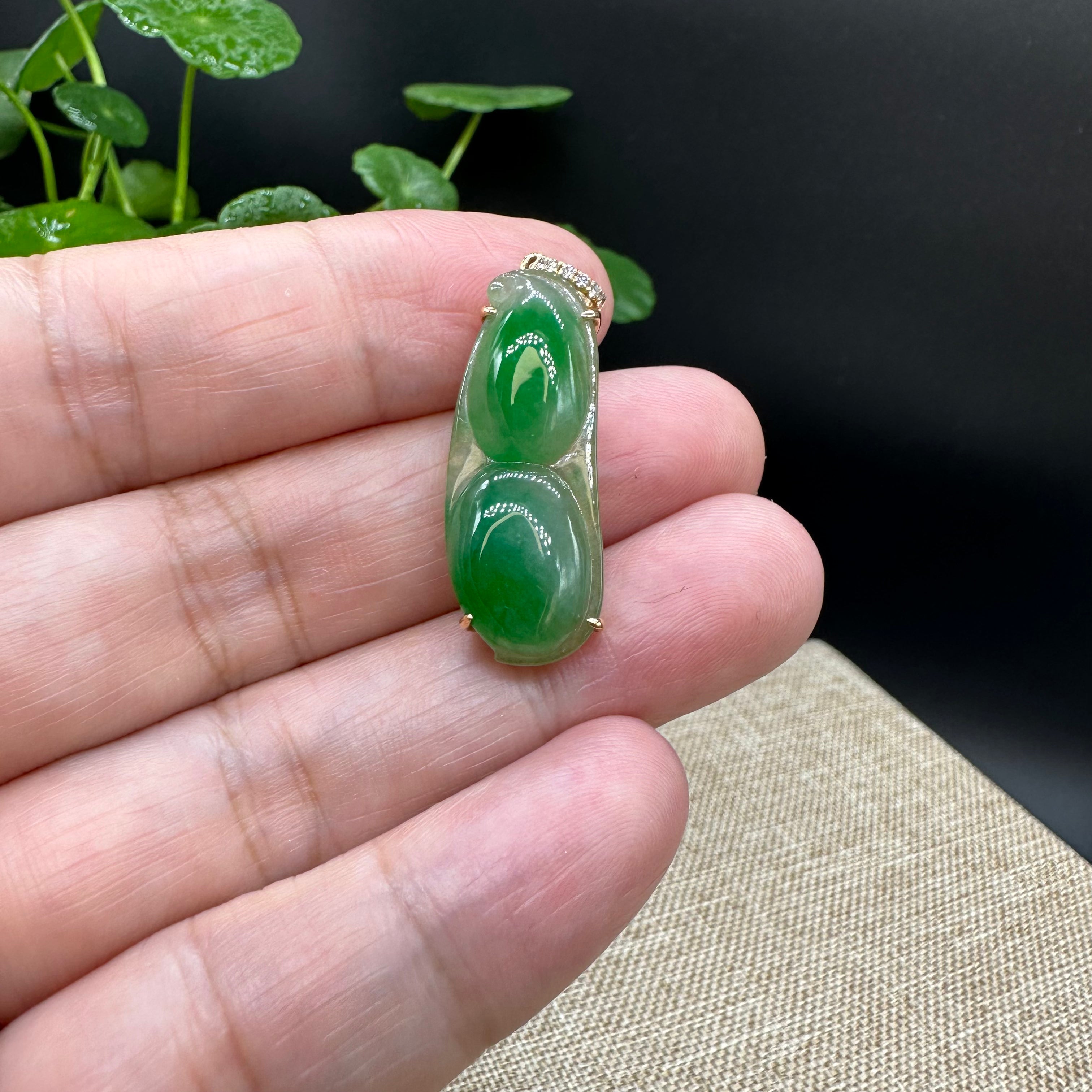 Premium Genuine Burmese Ice Green Jadeite Pendant Necklace - 18K Yellow Gold Bail - Elegant Jewelry Gift for Women, Perfect for Weddings, Parties & Special Occasions