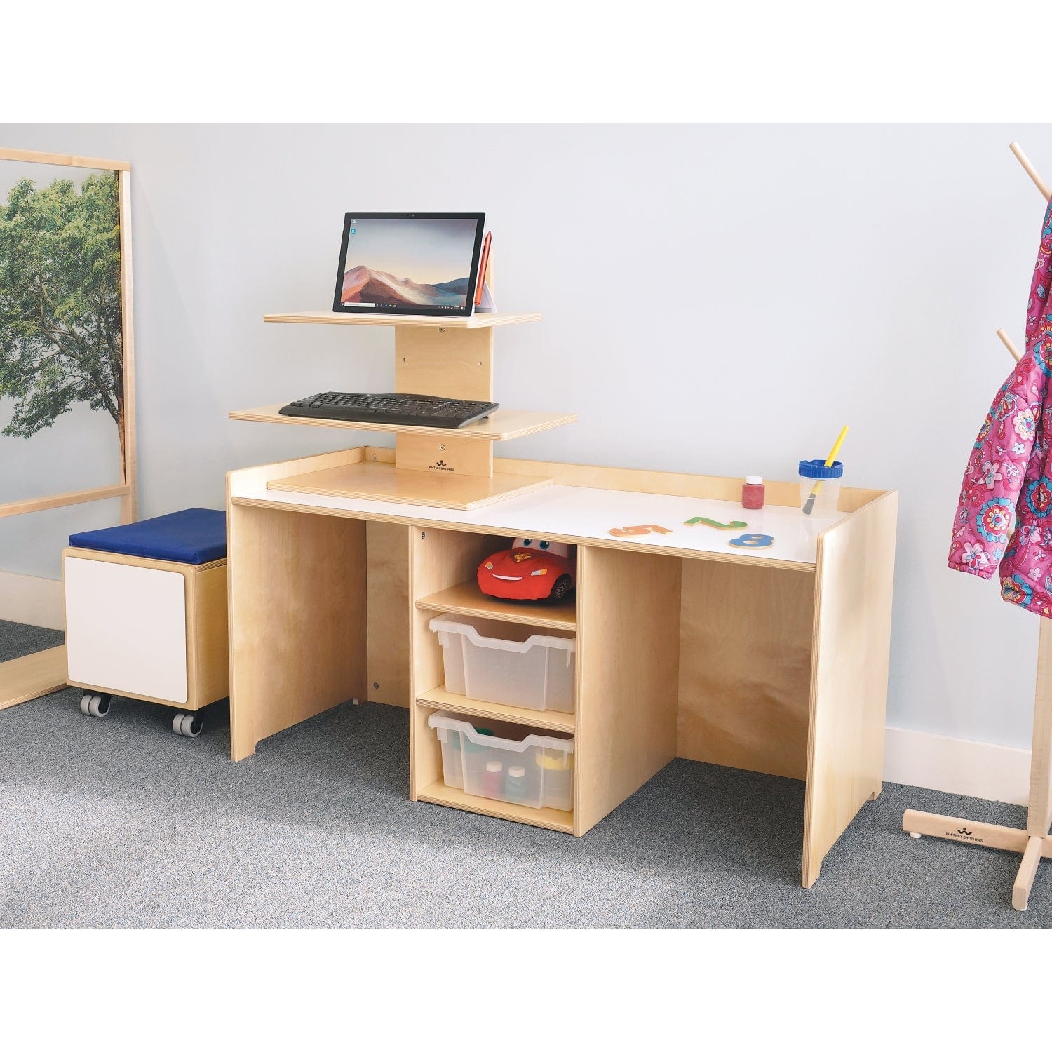 STEM Activity Desk with Storage Trays - Kids Learning & Study Table for Science, Math & Art Projects - Perfect for Homeschooling & Classroom Use