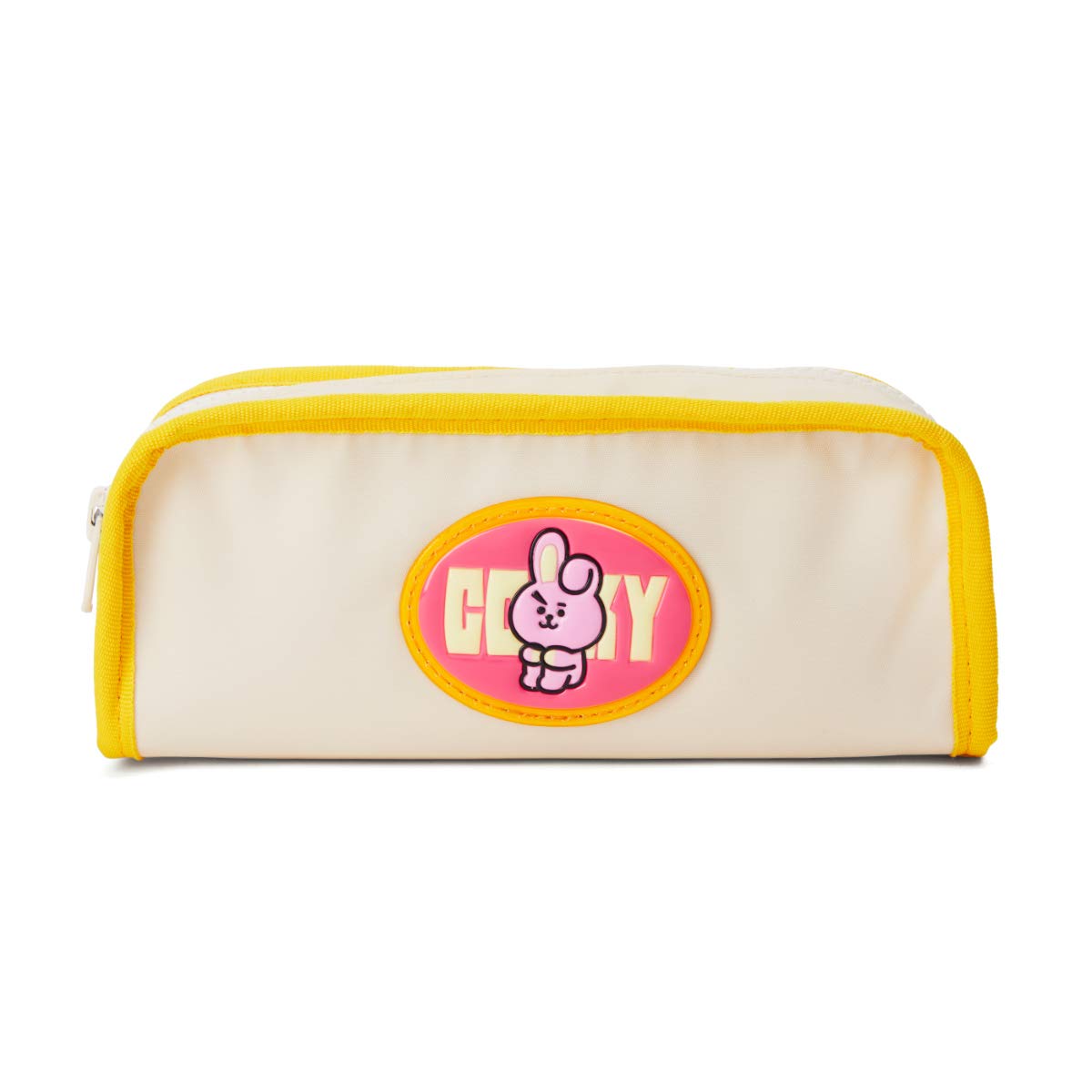 BT21 Cooky Character Cute Pencil Case & Makeup Pouch - Zippered Toiletry Bag for School & Travel (Yellow/White) - Perfect for Students, Artists & Cosmetics Storage