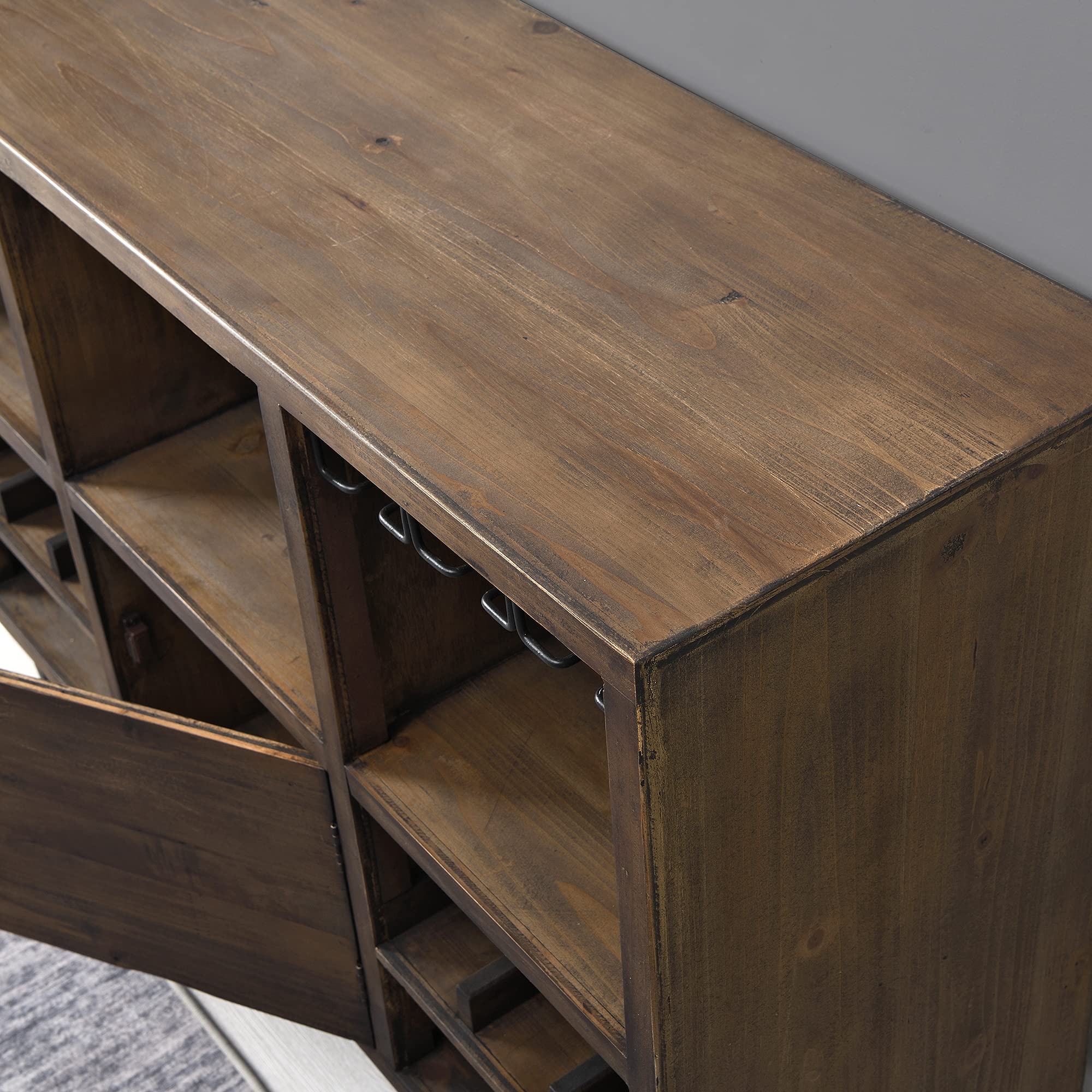 FirsTime & Co. Brown Brunswick Kitchen Cart - Portable Kitchen Island with Storage, Industrial Style Wood & Metal Rolling Cart, 39.5