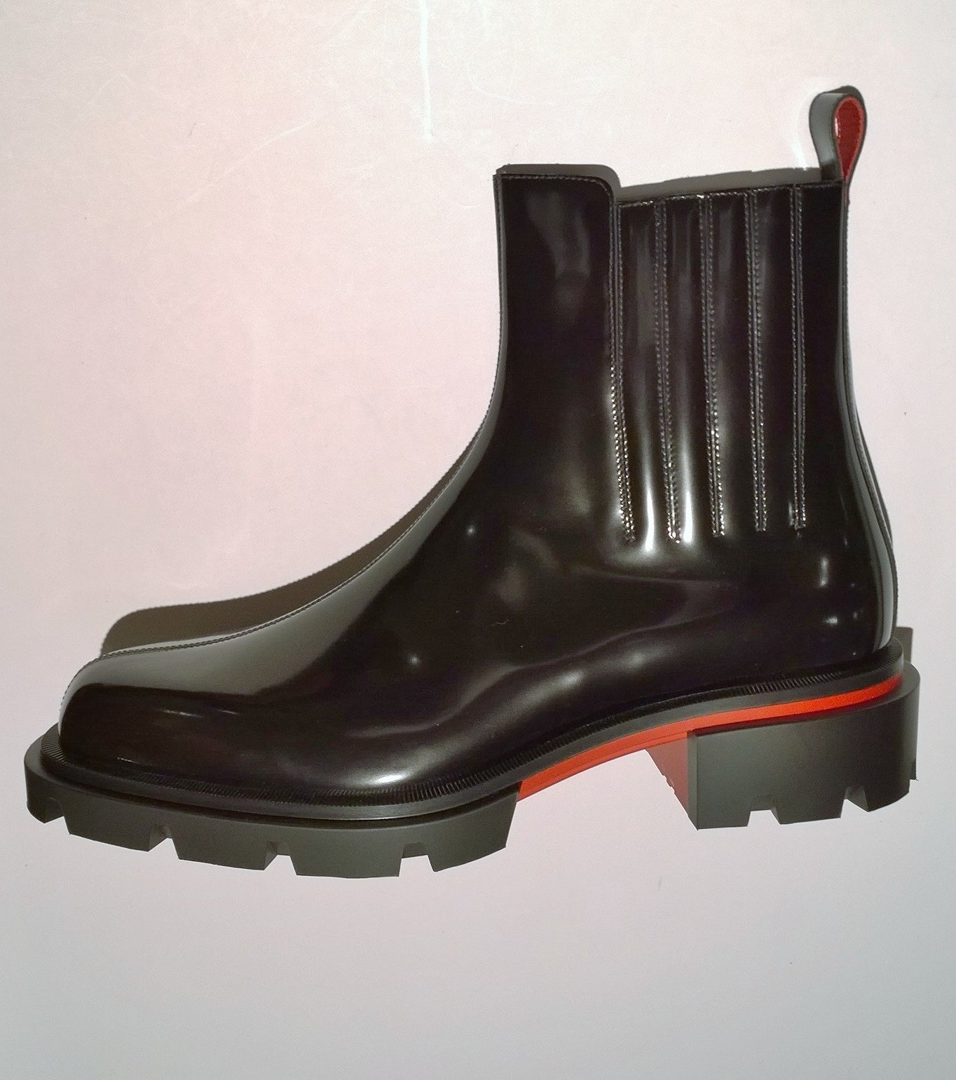 Christian Louboutin Cheney Walk Black Patent Leather Lug Sole Ankle Boots for Women | Fashionable Winter Boots for Night Out & Party Wear