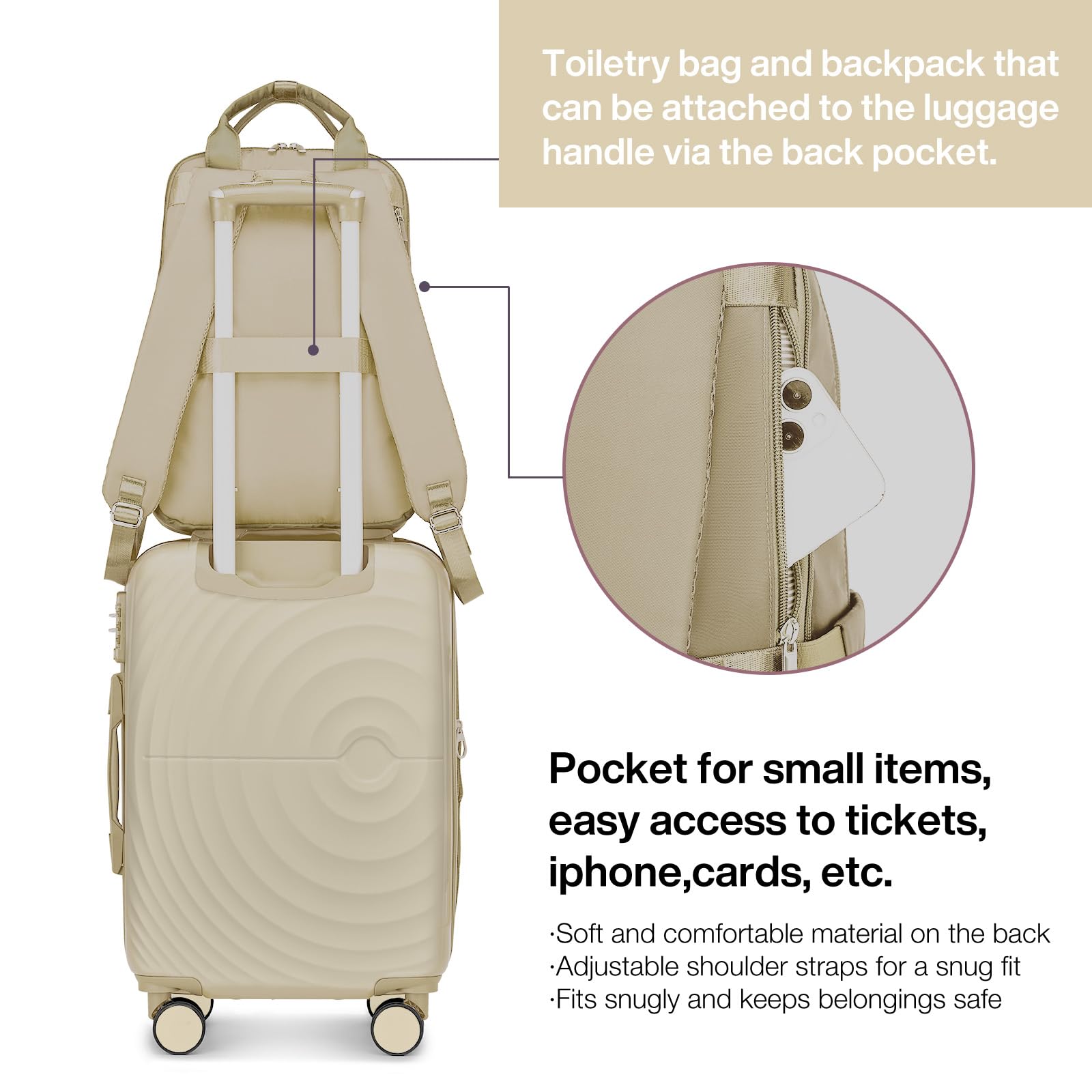 3-Piece Lavender Hardshell Luggage Set - 20