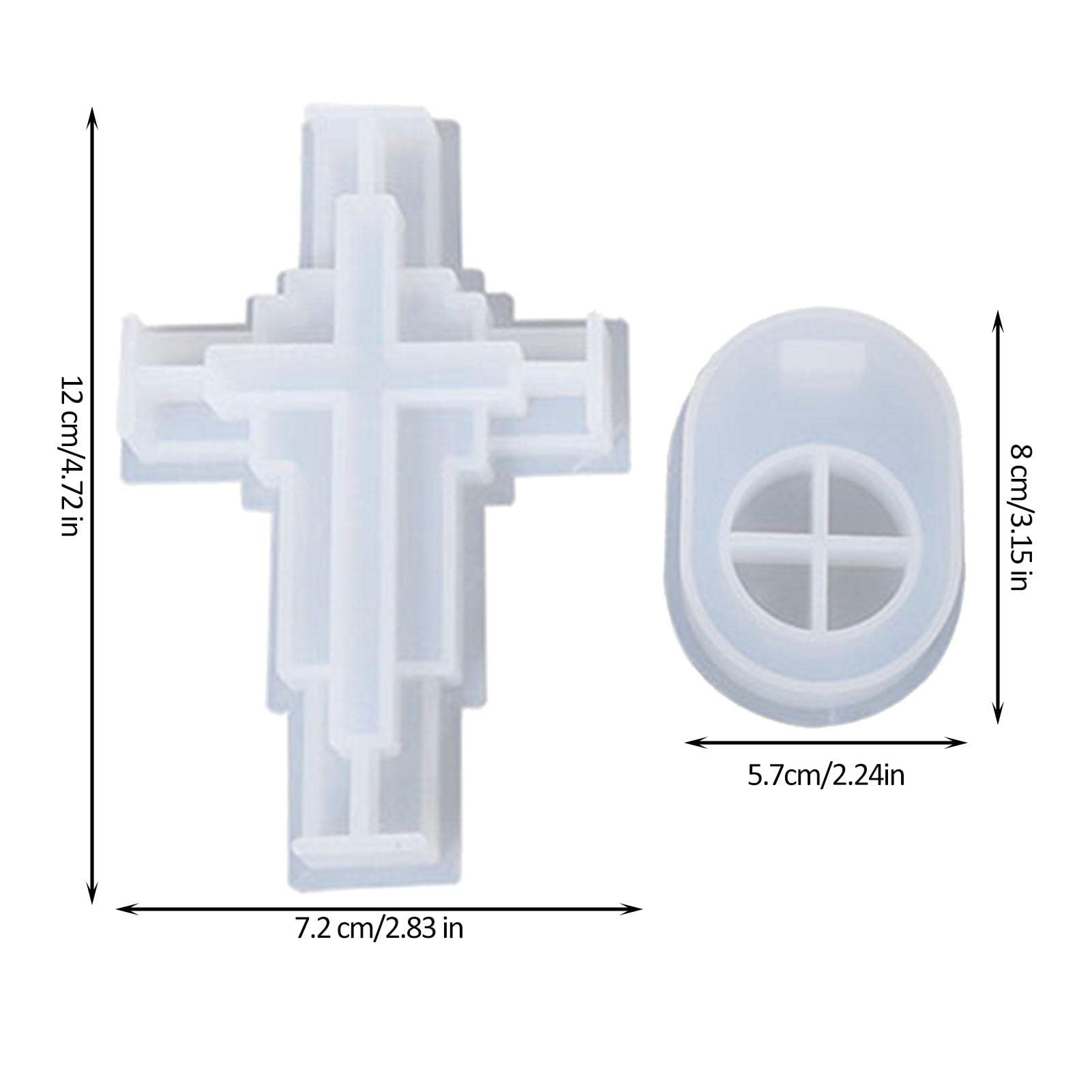 Naysku 3D Cross Candle Holder Silicone Mold with Base - DIY Resin Casting Mold for Tealight Candles, Epoxy Mould for Home Decor & Craft Projects - Perfect for Christmas, Easter, Wedding Centerpieces and Religious Ceremonies
