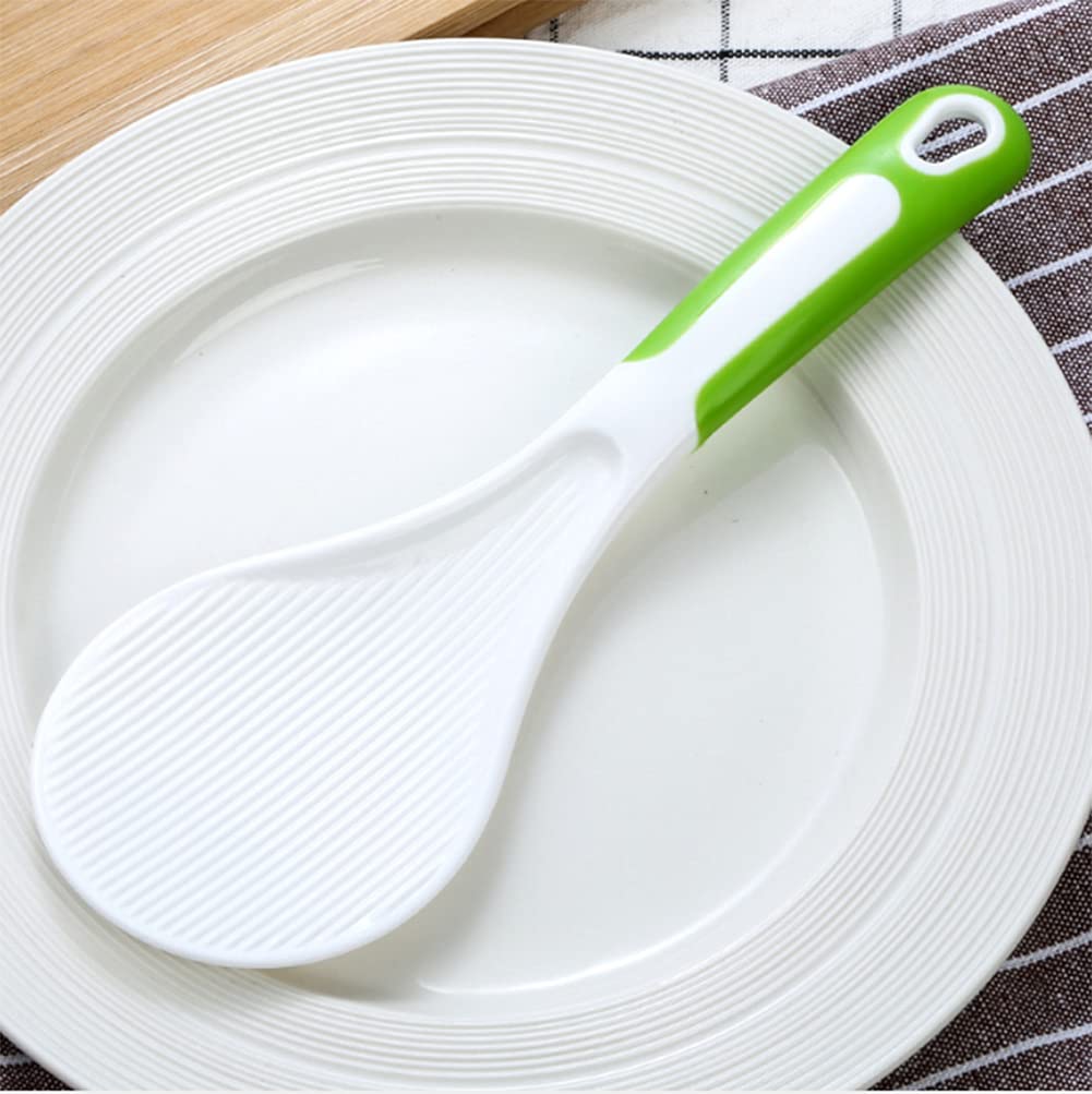 AKOAK 1 Pack Non-Stick Rice Spoon with Extended Handle - Heat Resistant & Eco-Friendly Kitchen Utensil for Cooking, Serving Rice - Perfect for Home, Restaurant & Meal Prep (Random Color)