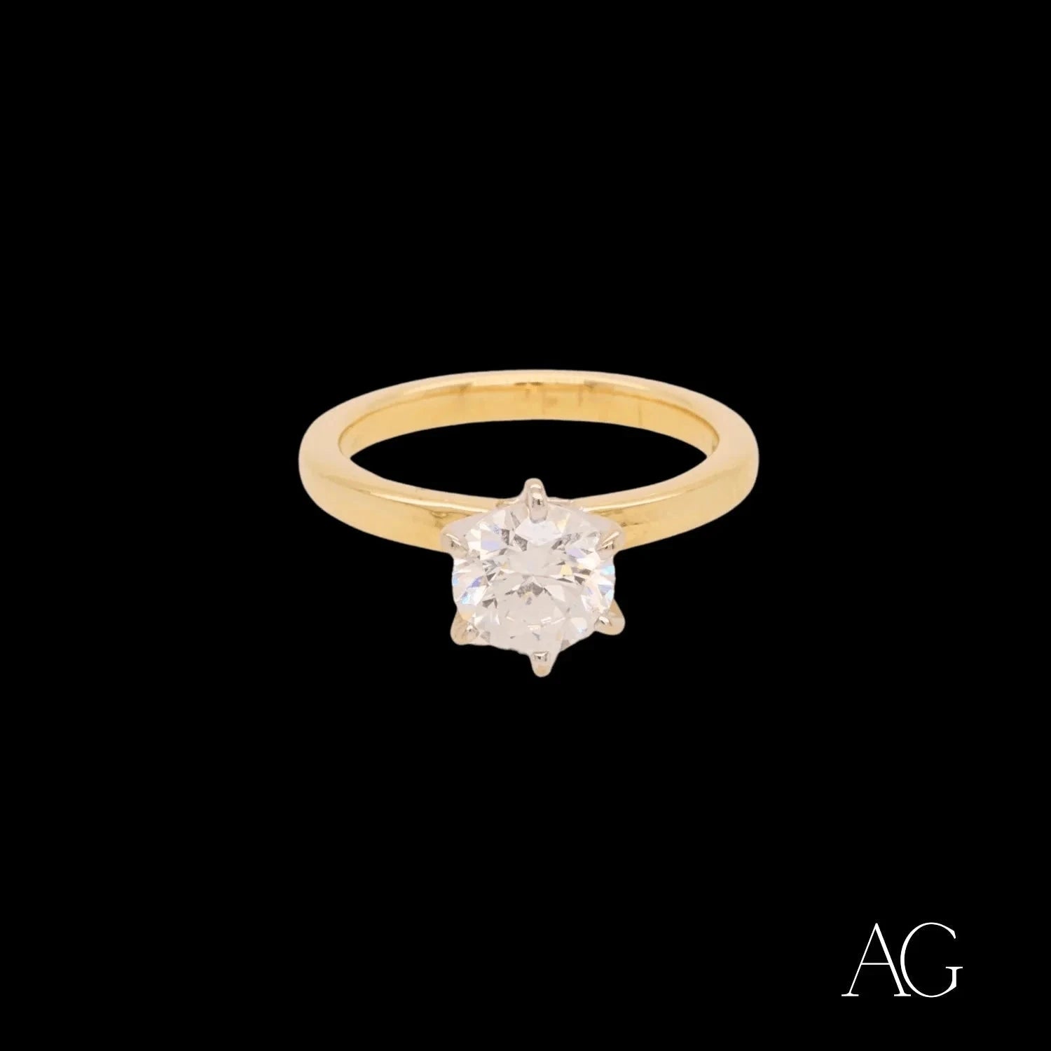 18K Gold CZ Solitaire Ring for Women - Elegant Cubic Zirconia Engagement & Wedding Band - Perfect for Proposals, Anniversaries, and Special Occasions