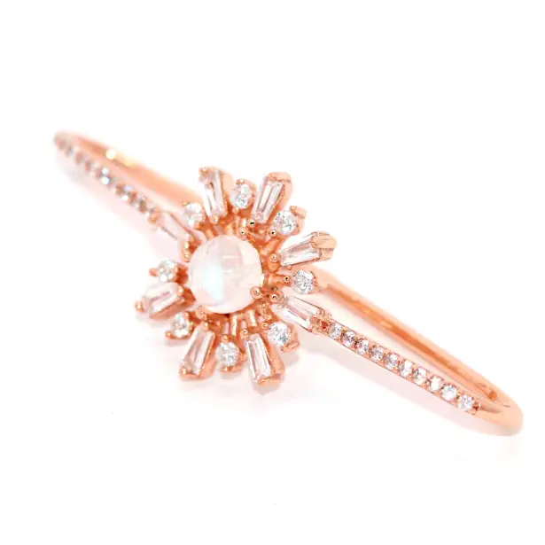 Sonya Burst Moonstone Ear Cuff - Elegant Boho Ear Climber for Women, Perfect for Parties, Weddings & Everyday Wear