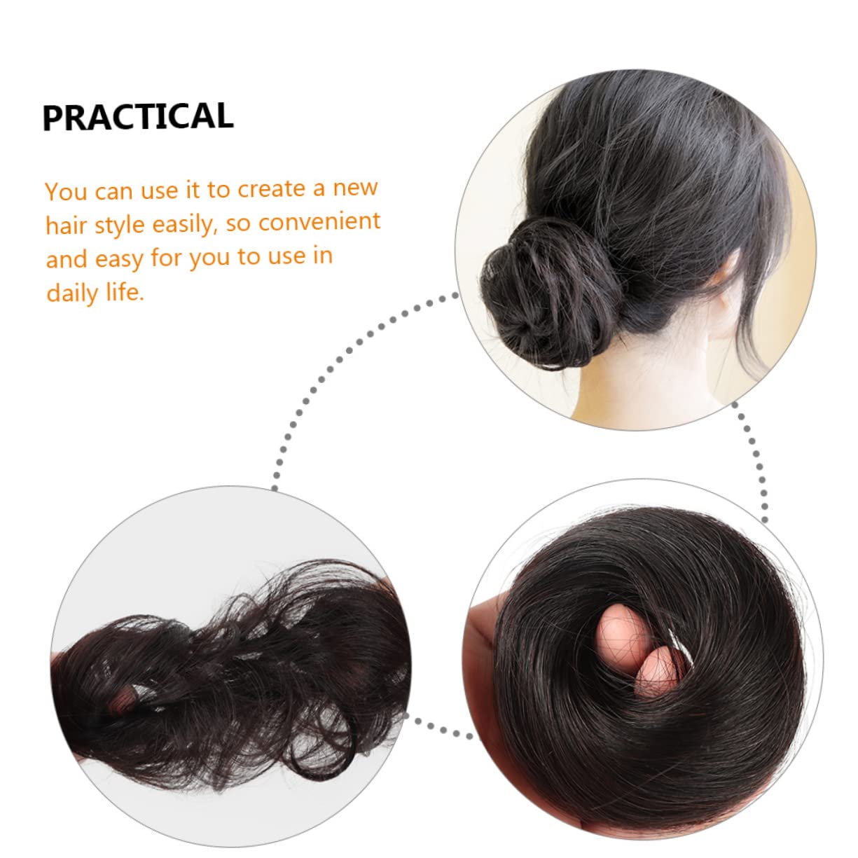 FOMIYES 2-Piece Bun Donut Hair Maker Set - Clip-on Hair Extensions & Foam Sponge for Easy Updos, Kids & Bridal Styling - Perfect for Parties, Weddings & Everyday Hairstyles