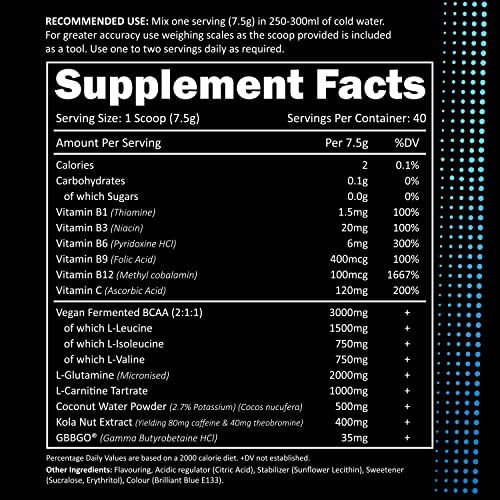 Efectiv Nutrition Amino Lean 240g Blue Razz Slush - Premium Amino Acid Supplement for Muscle Recovery & Energy Boost - Perfect for Pre-Workout & Post-Workout Nutrition