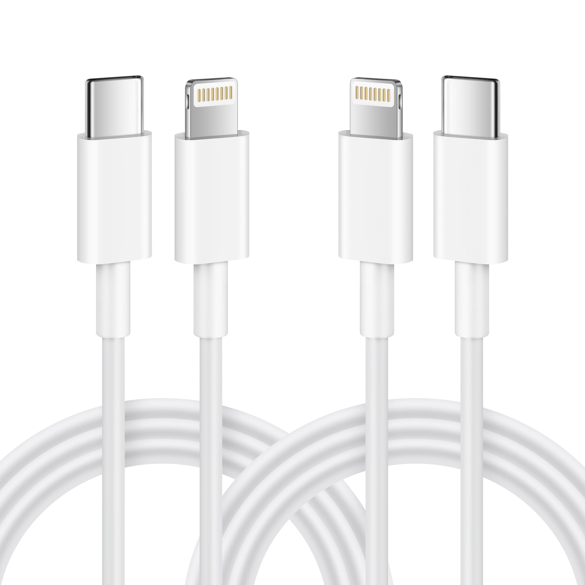 Apple MFi Certified USB C to Lightning Cable 6.6ft Fast Charger - 2 Pack Type C to Lightning Charging Cord for iPhone 14/13/12/11/Pro Max/Mini/XS Max/XR/8/Plus - Perfect for Home, Office & Travel Charging