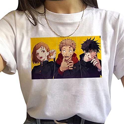 Jujutsu Kaisen Anime T-Shirt for Women - Satoru Gojo, Yuji Itadori, Megumi Fushiguro & Nobara Graphic Tee | Casual Cotton Shirt for Anime Fans, Cosplay, and Everyday Wear