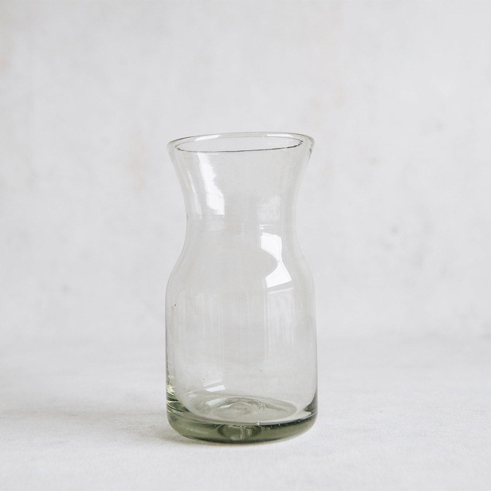 Eco-Friendly Small Recycled Glass Carafe for Water, Juice & Wine - Perfect for Dining, Gifting & Home Decor