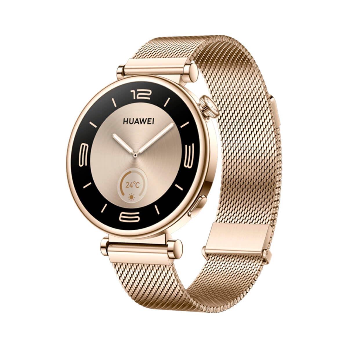 HUAWEI WATCH GT 4 Smart Watch for Women - 7-Day Battery Life, Fitness Tracker for iOS & Android - 24/7 Health Monitoring with Women's Health Features - Gold Milanese Band for Workouts, Office & Daily Wear