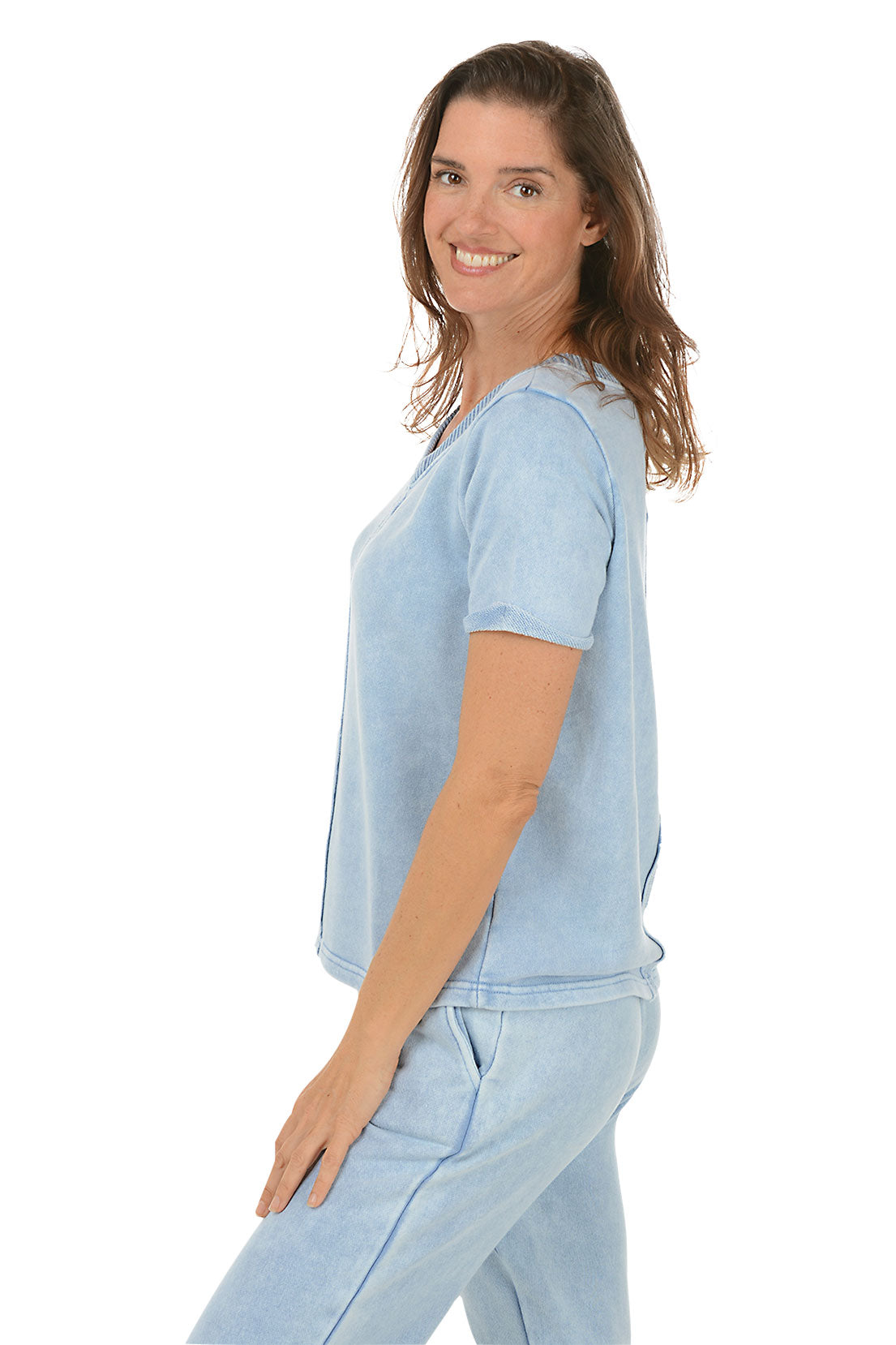 Mineral Wash French Terry T-Shirt for Men & Women | Soft & Comfortable Casual Tee | Perfect for Lounge Wear, Gym, and Everyday Outfits