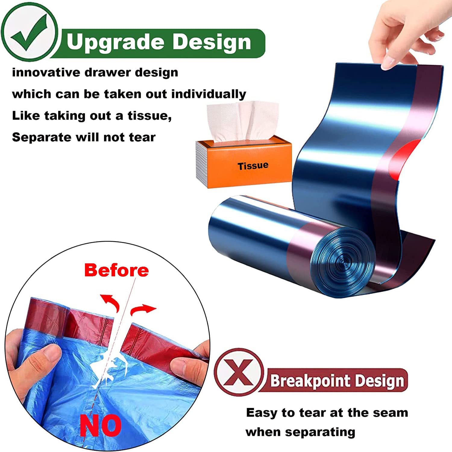 Extra Thick 4-6 Gallon Small Trash Bags with Drawstring | Unscented Heavy Duty Garbage Bags for Kitchen, Bathroom & Office | 80 Count Wastebasket Liners | Perfect for Small Bins, Diaper Pails & Desk Side Disposal