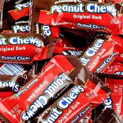 Original Dark Chocolate Goldenberg's Peanut Chews - 2 Lbs Bulk Candy from Jersey Candy | Rich Peanut & Chocolate Snack for Parties, Gifts & Office Treats
