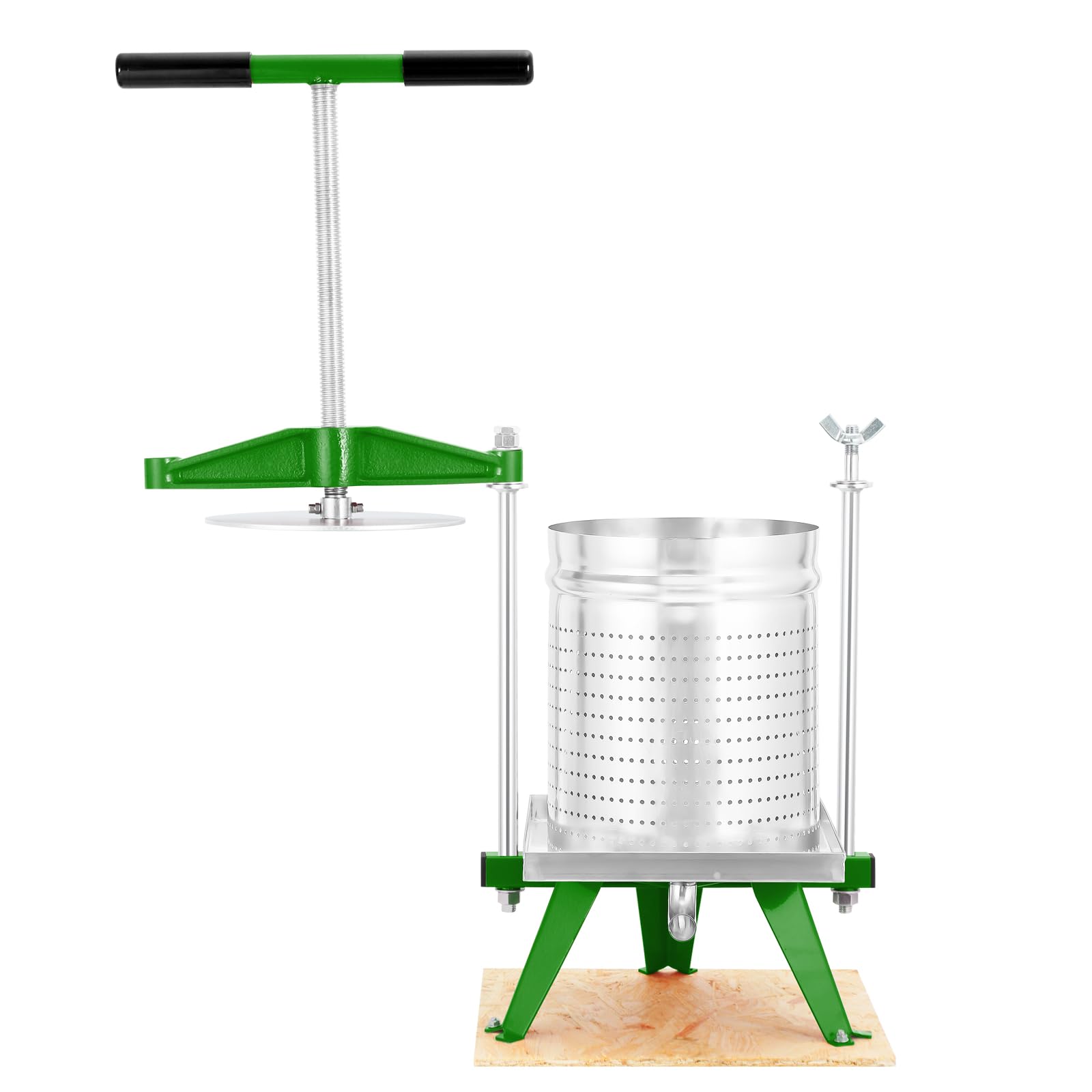 4 Gallon (15L) Mosakar Cross Beam Fruit and Wine Press - AISI 304 Stainless Steel Juice Extractor for Apples, Grapes & Cider Making - Perfect for Home Brewing, Winemaking & Fresh Juice Extraction