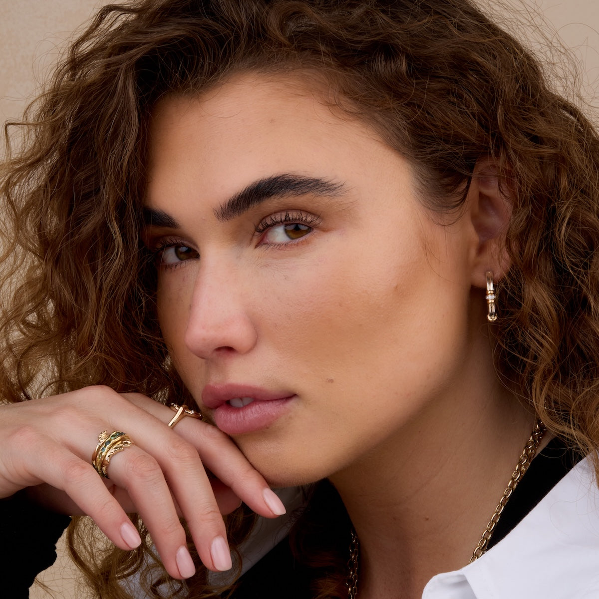 Golden Arc Hoops Earrings for Women - 14K Gold Plated Dainty Huggie Hoops - Perfect for Everyday Wear, Parties & Gifts