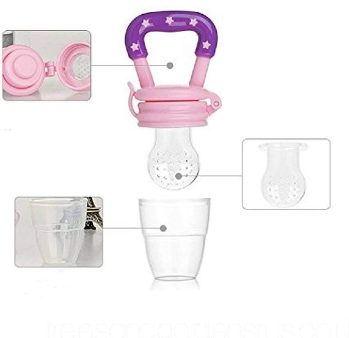 Baby Fruit & Vegetable Feeder - Safe Silicone Teether for Infants & Toddlers - Perfect for Introducing Solids, Soothing Teething Pain & On-the-Go Feeding - Ideal for Home, Travel & Daycare Use