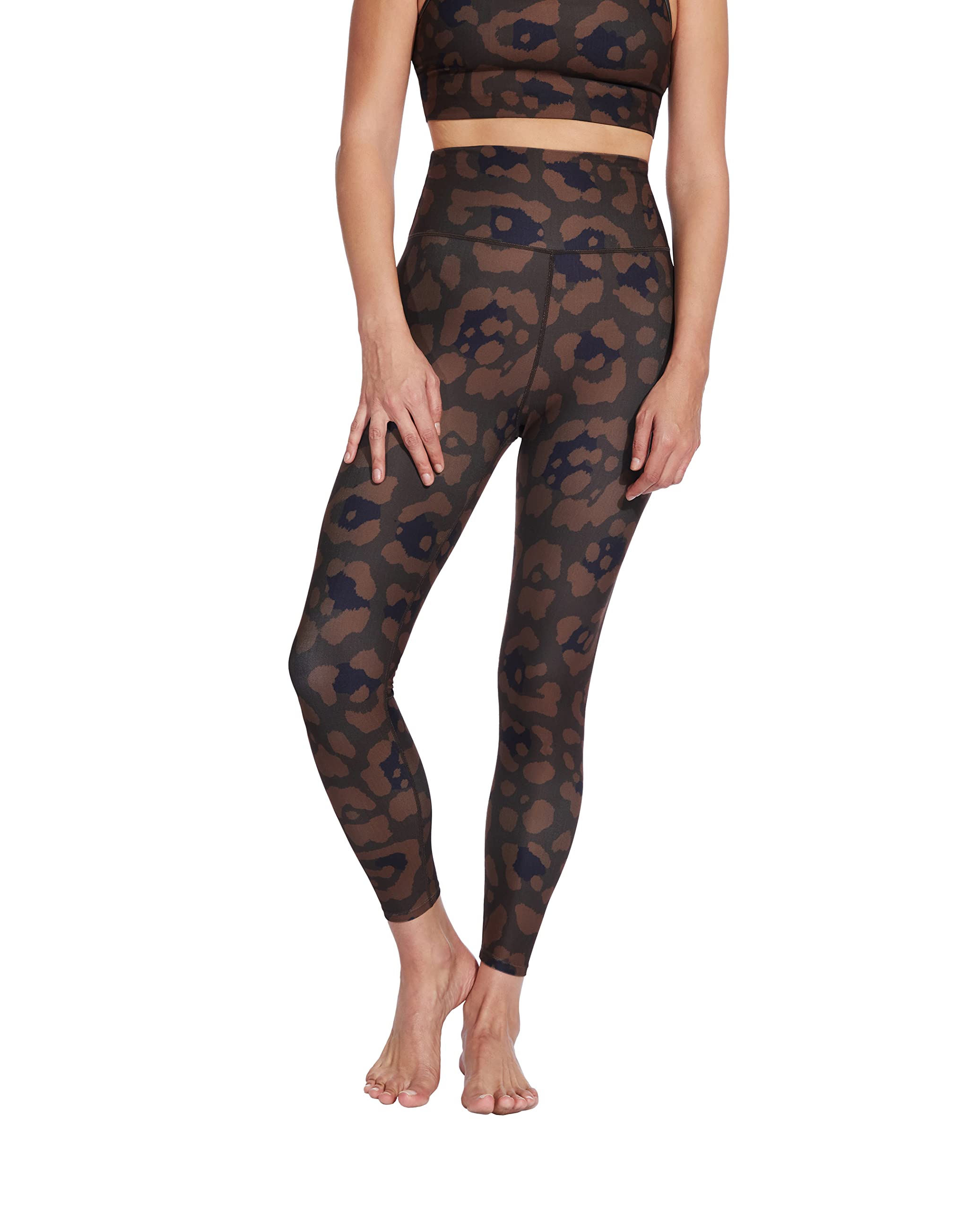 Sage Women's High Waisted Leggings with Tummy Control - Yoga, Pilates, Running, Workout & Casual Wear - Demitasse Jungle Cat Print - Small - Perfect for Gym, Lounge & Outdoor Activities