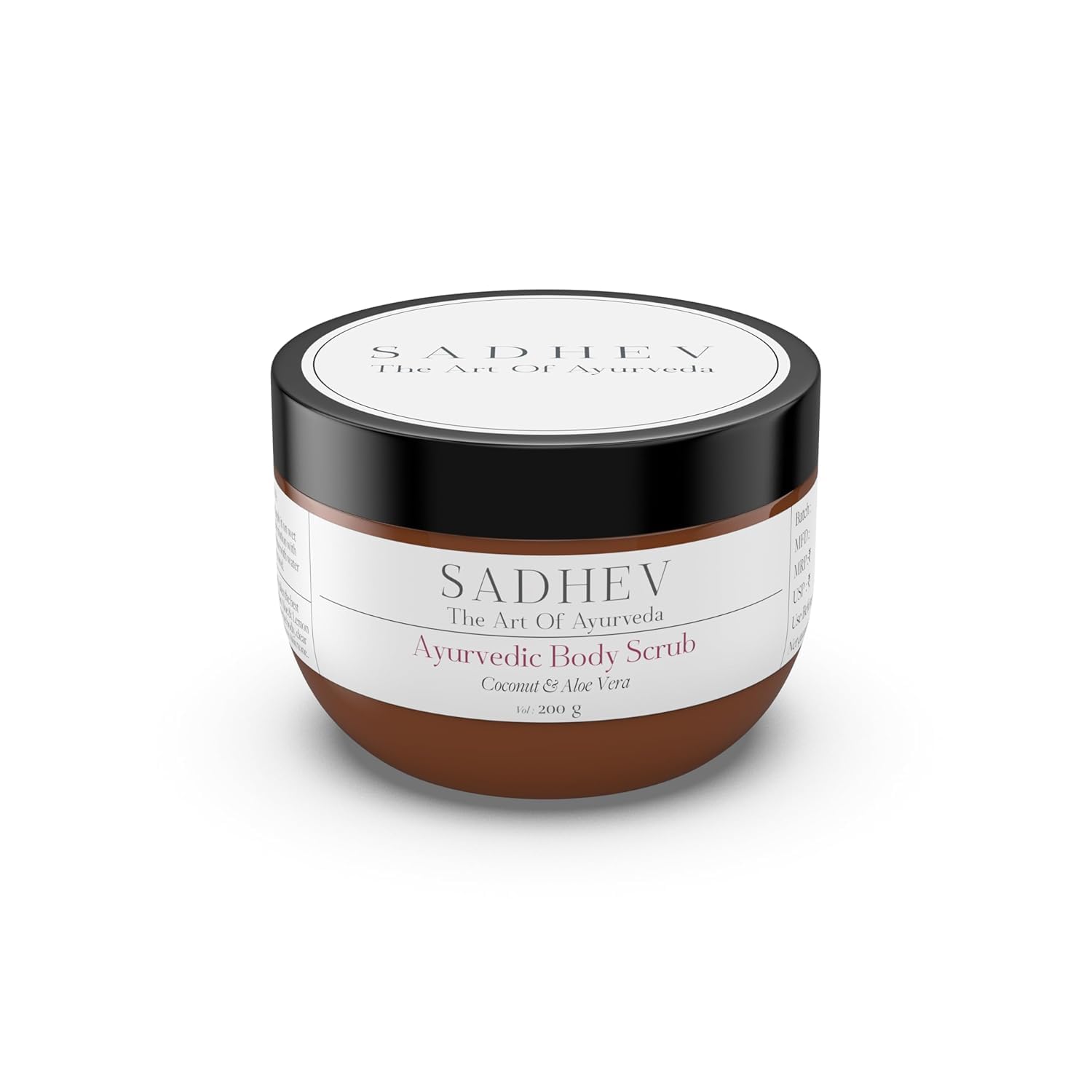 Natural Ayurvedic Coconut & Aloe Vera Body Scrub - Exfoliates Dead Skin Cells, Deep Cleans Pores, Brightens Skin Tone | Perfect for Dry Skin, Pre-Shave & Post-Tanning Care
